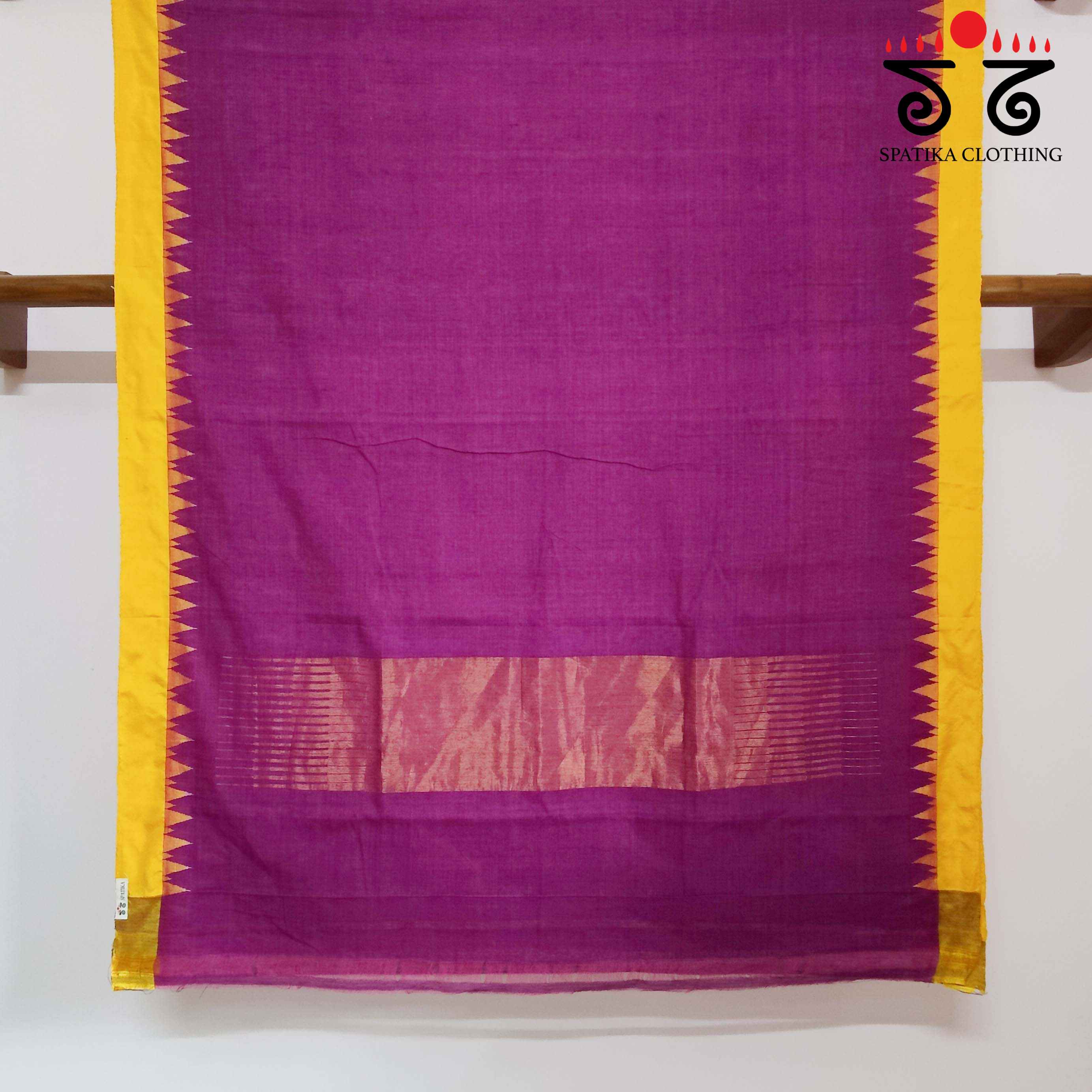 Majenta Ponduru Handspun Saree - With Silk border