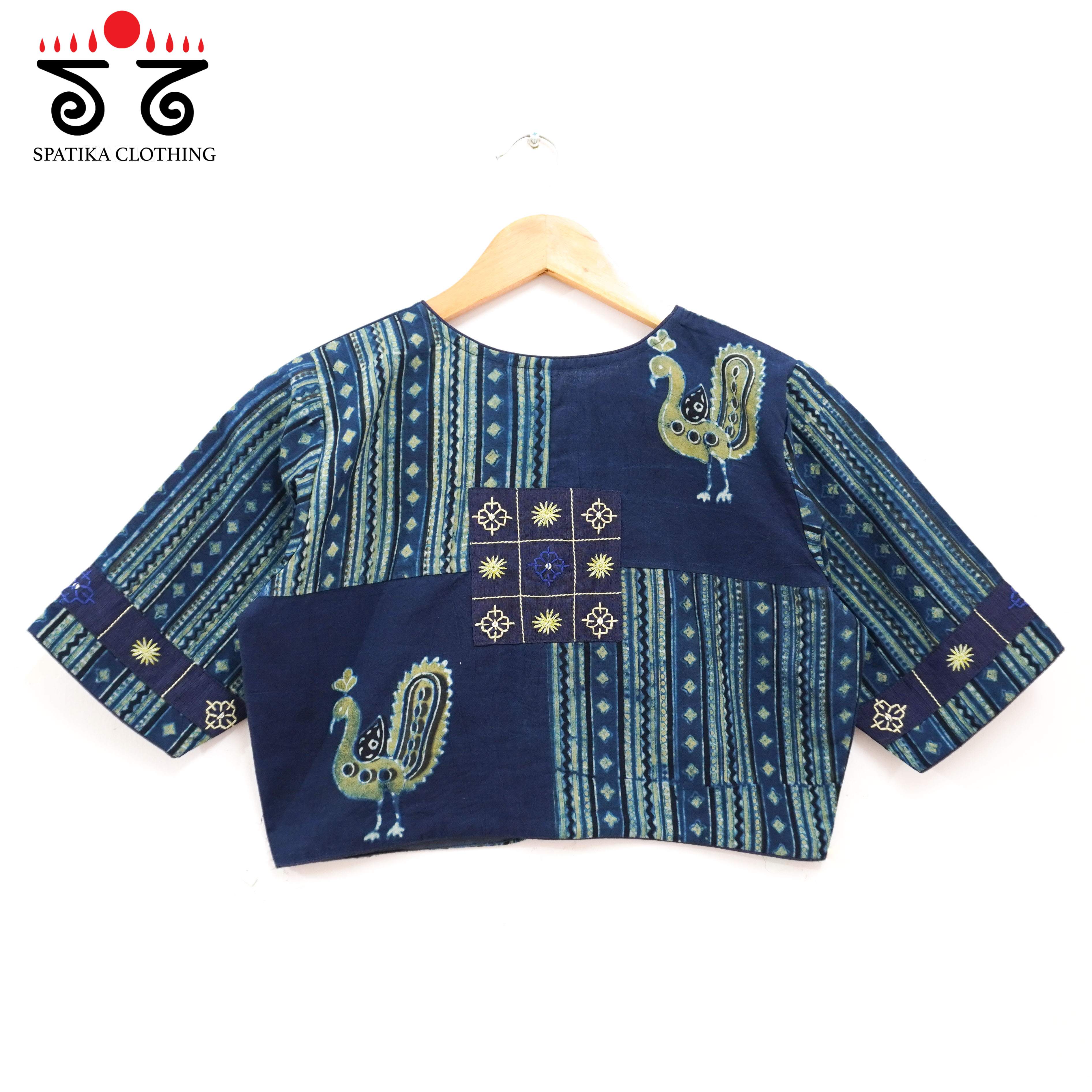 Indigo Blue Morni Collage-Handcrafted Blouse