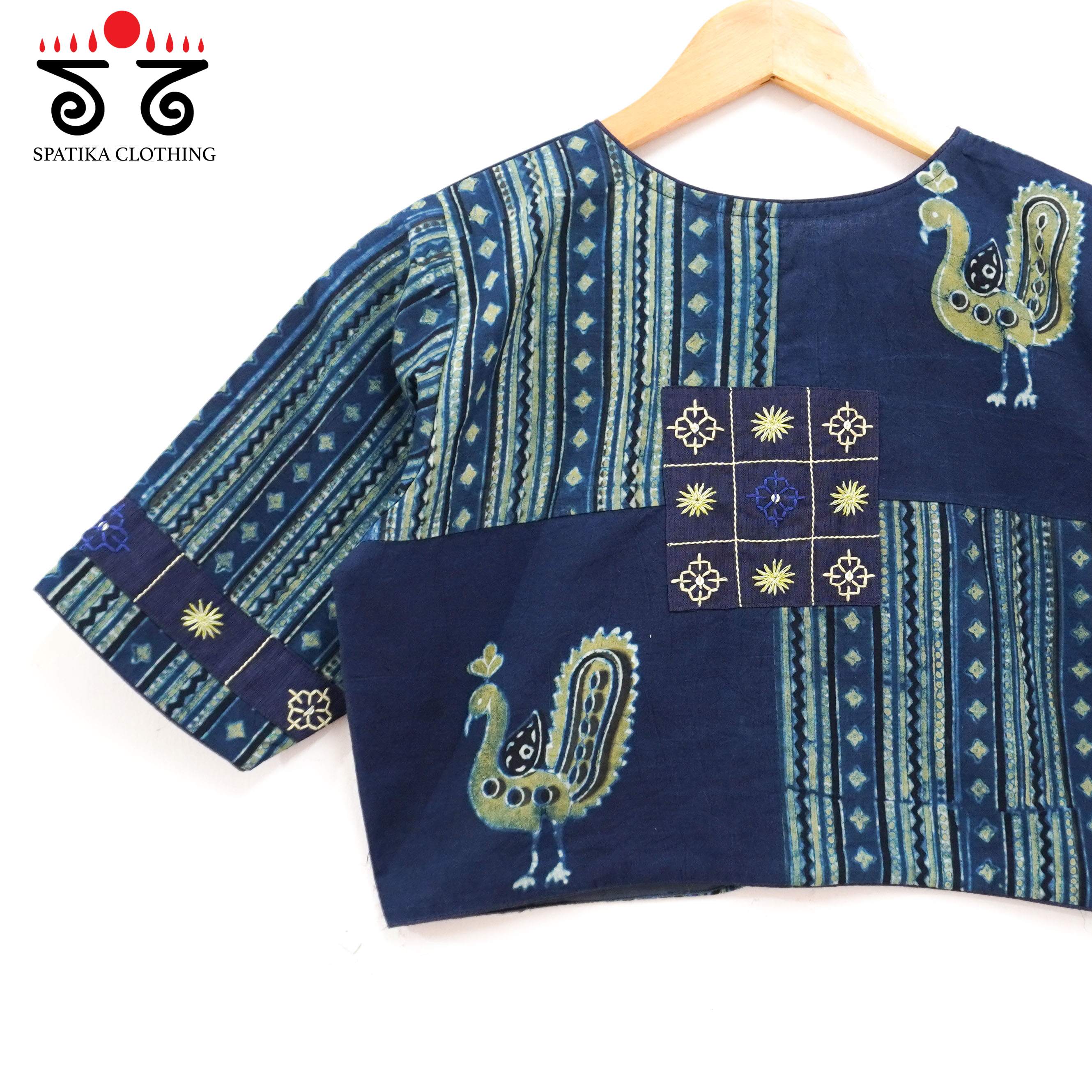 Indigo Blue Morni Collage-Handcrafted Blouse