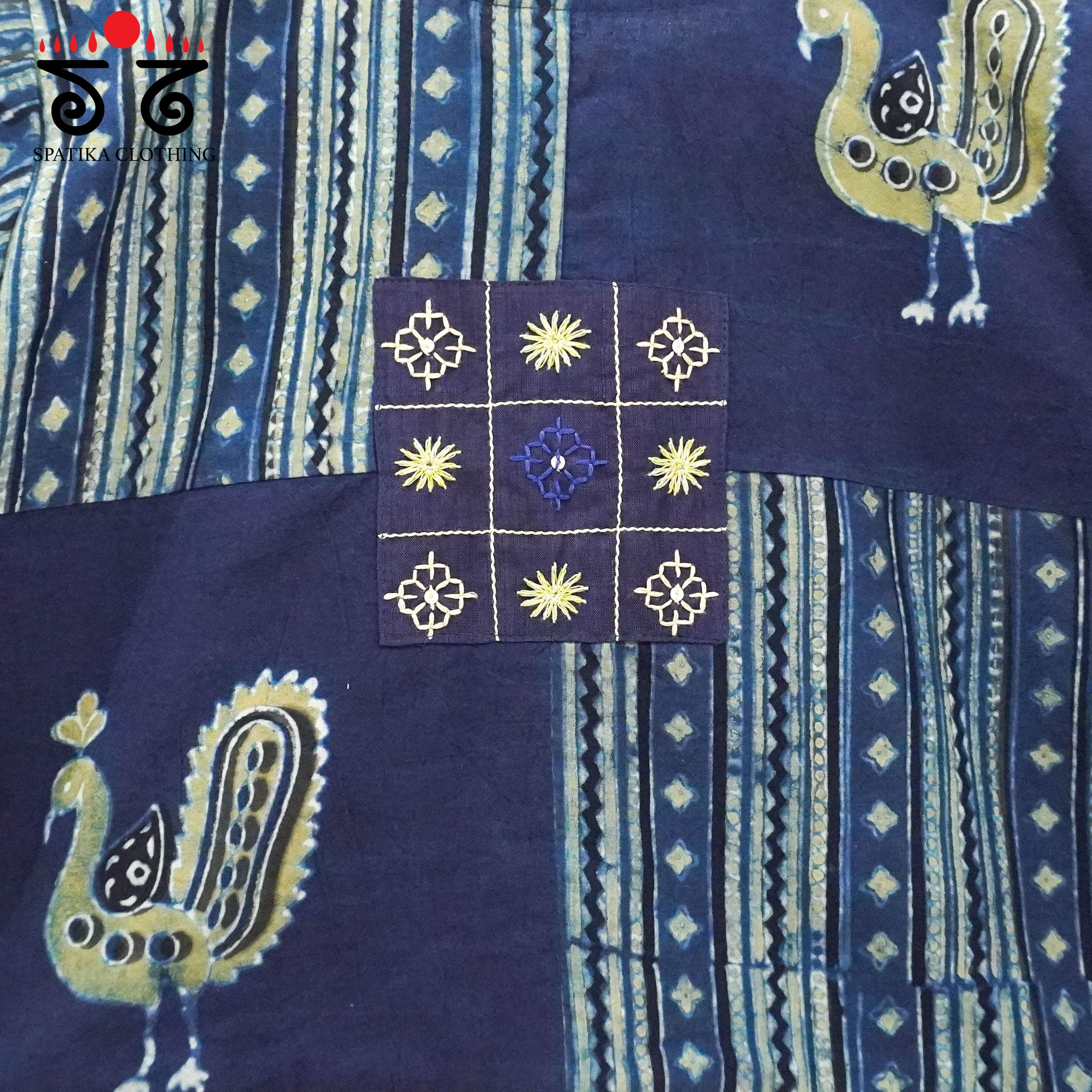 Indigo Blue Morni Collage-Handcrafted Blouse