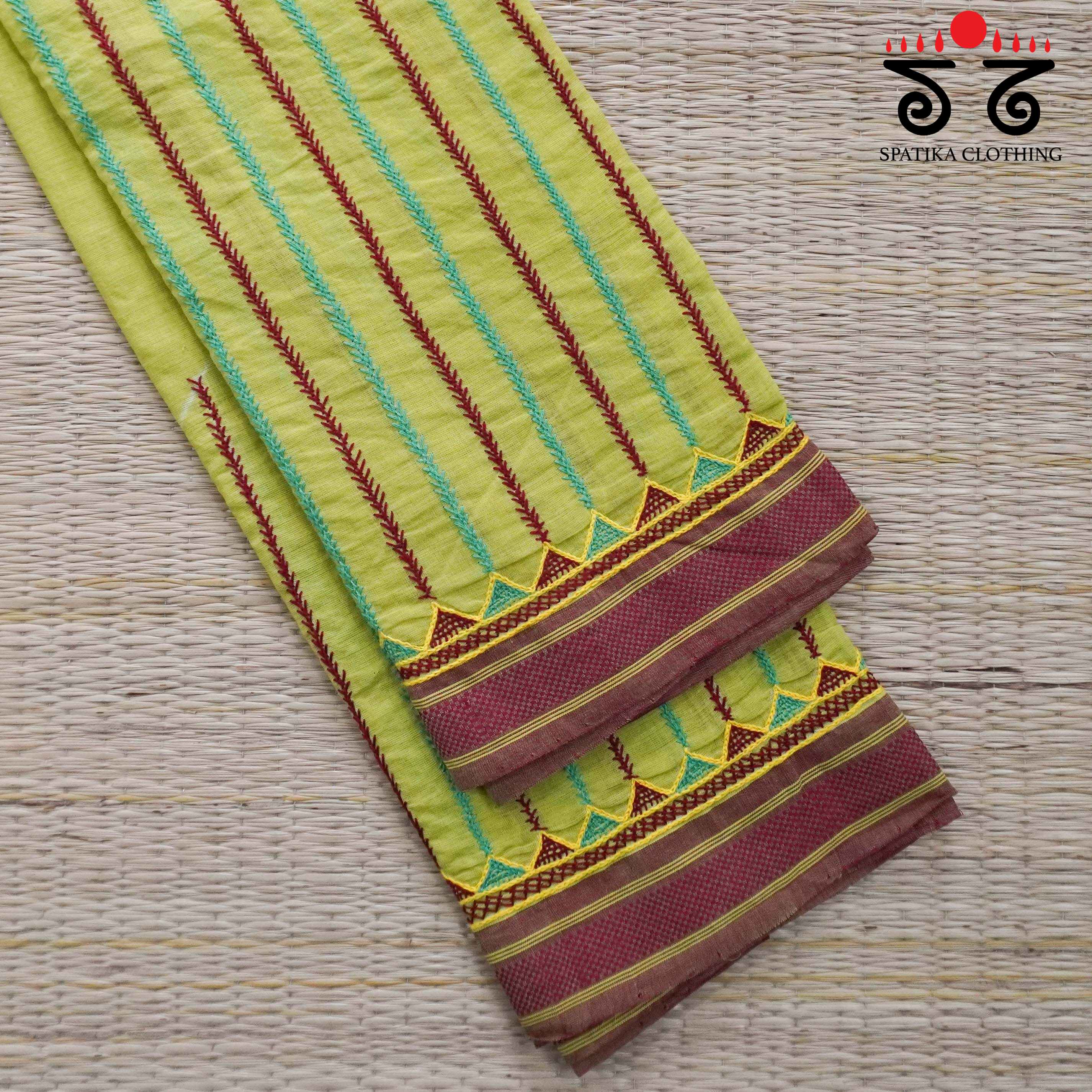 Banjara Hand Embroidered  Andhra Cotton Blouse Fabric