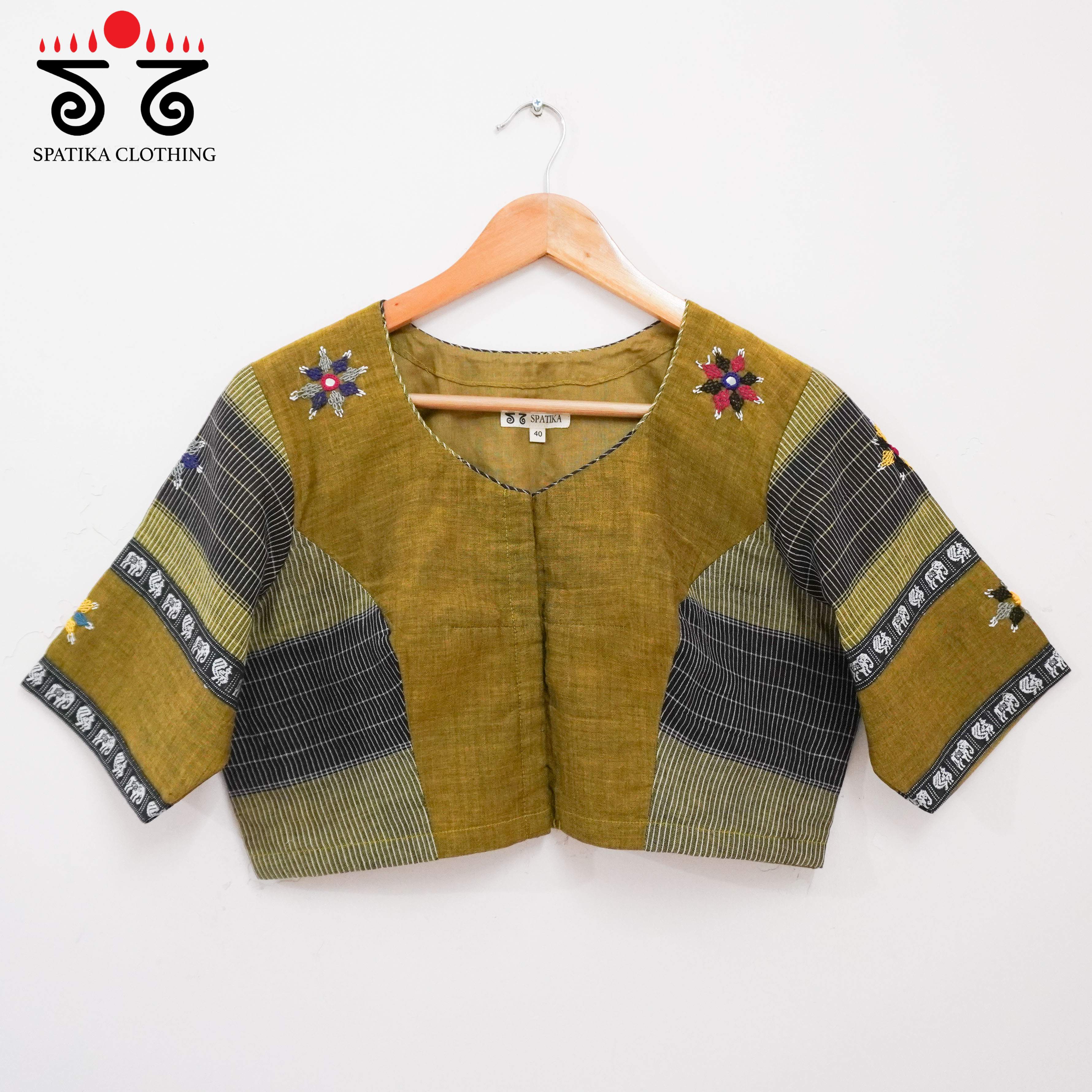 Green & Black Deepa - Handcrafted Blouse