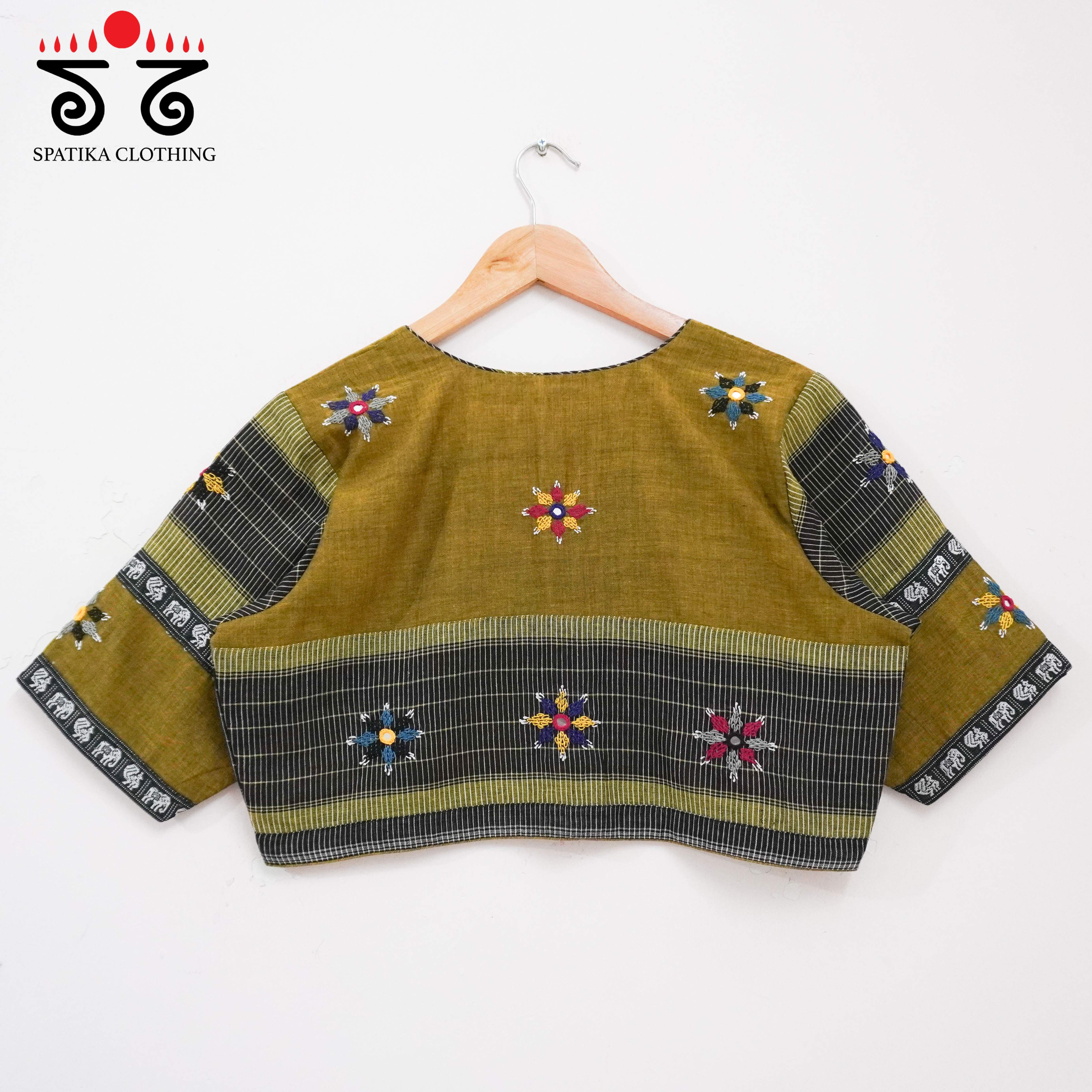 Green & Black Deepa - Handcrafted Blouse