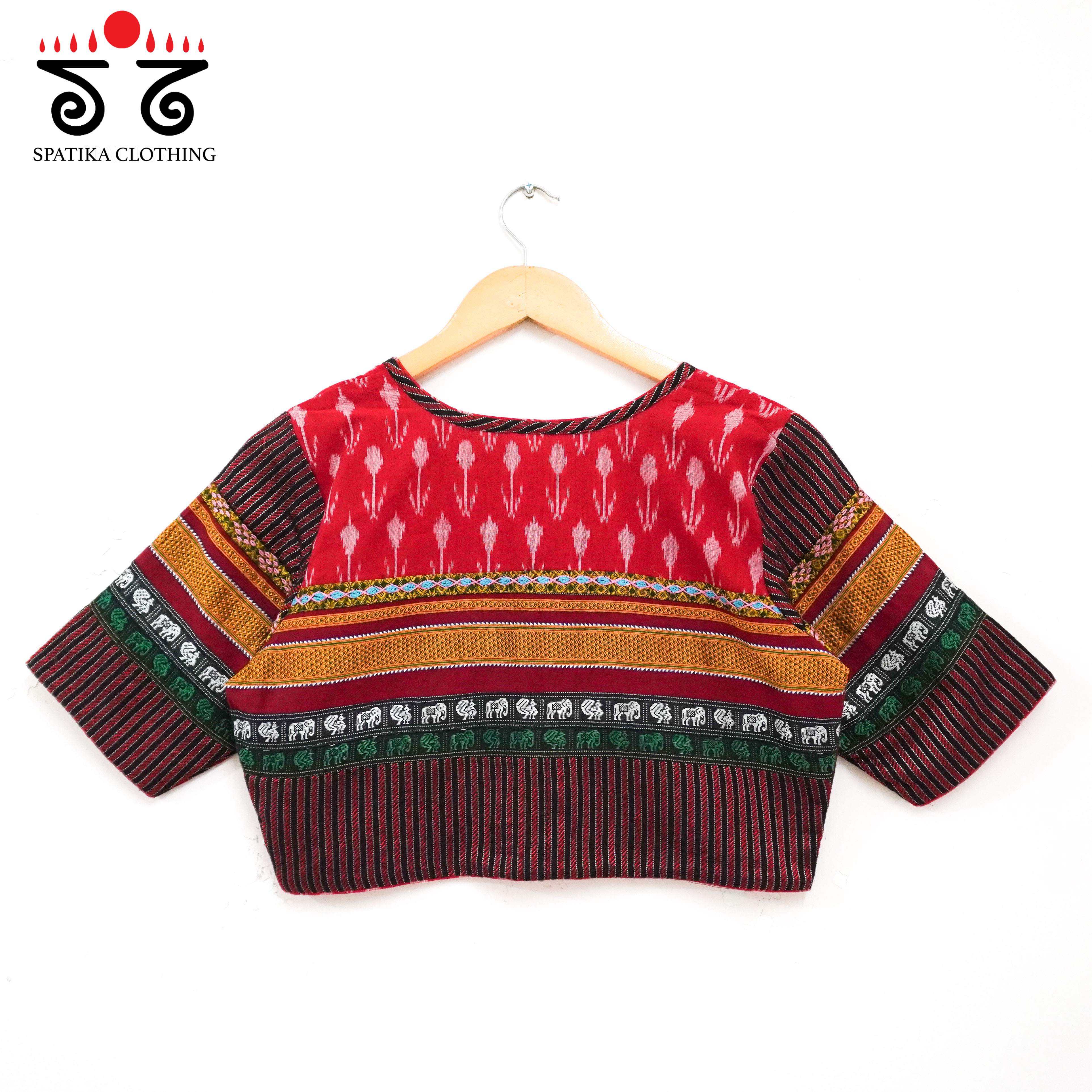 Red Ikat Khun-Hand crafted Blouse