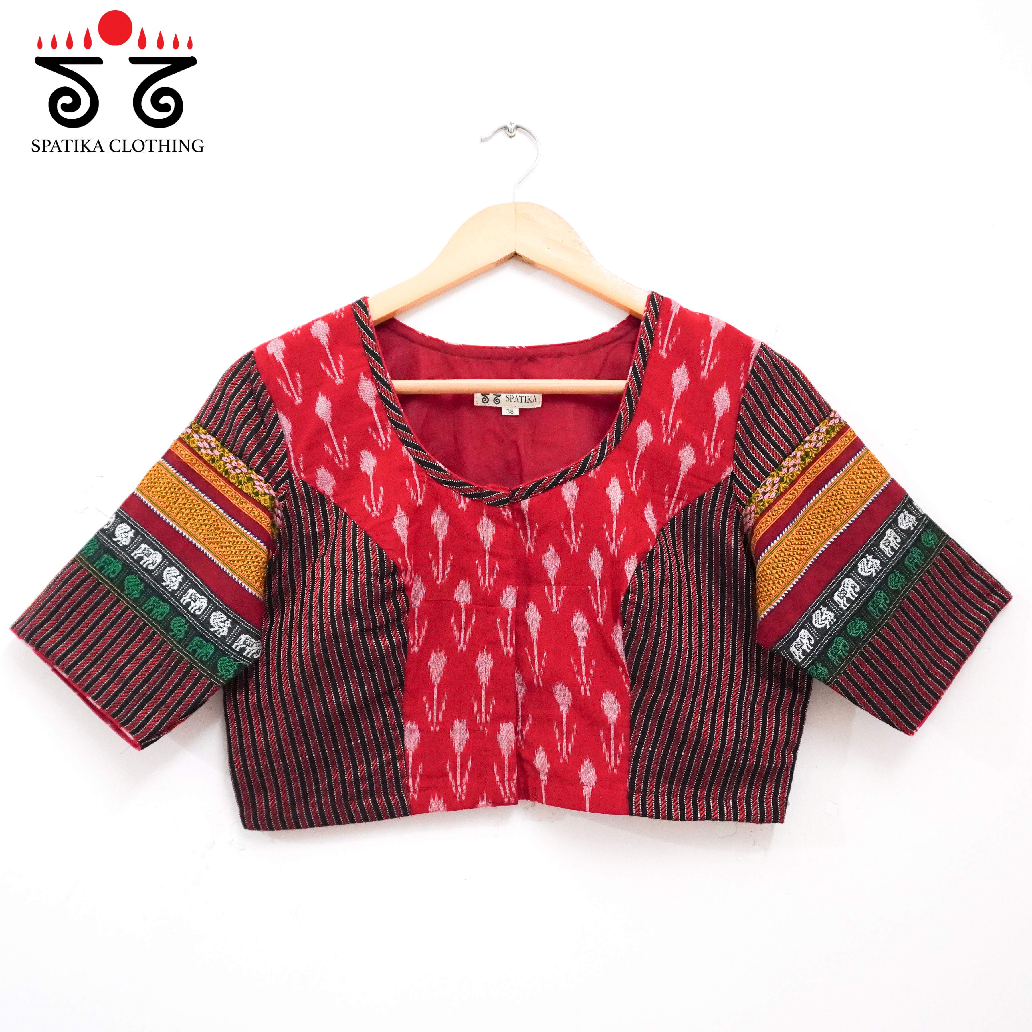 Red Ikat Khun-Hand crafted Blouse