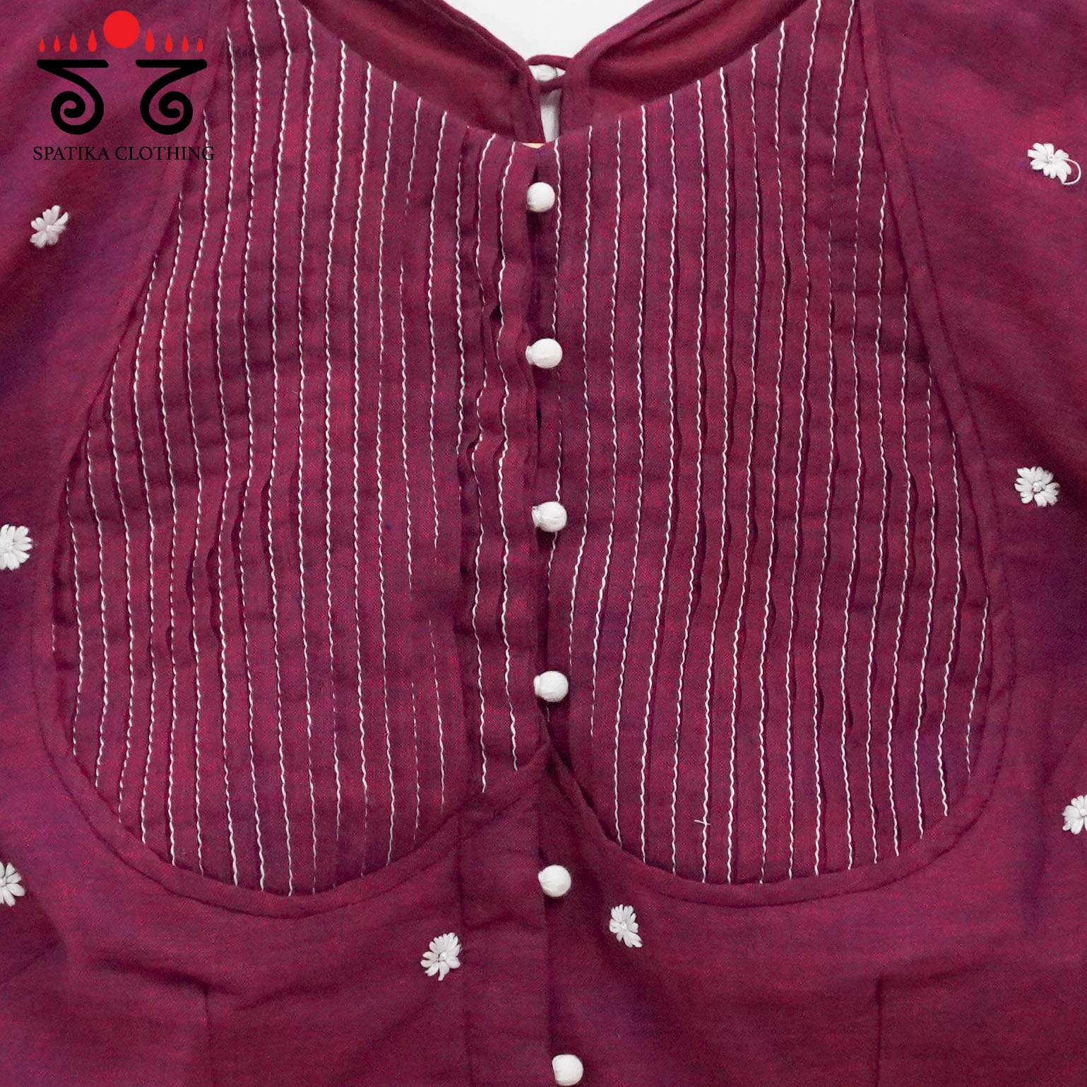 Maroon Boondhi-Handcrafted Blouse