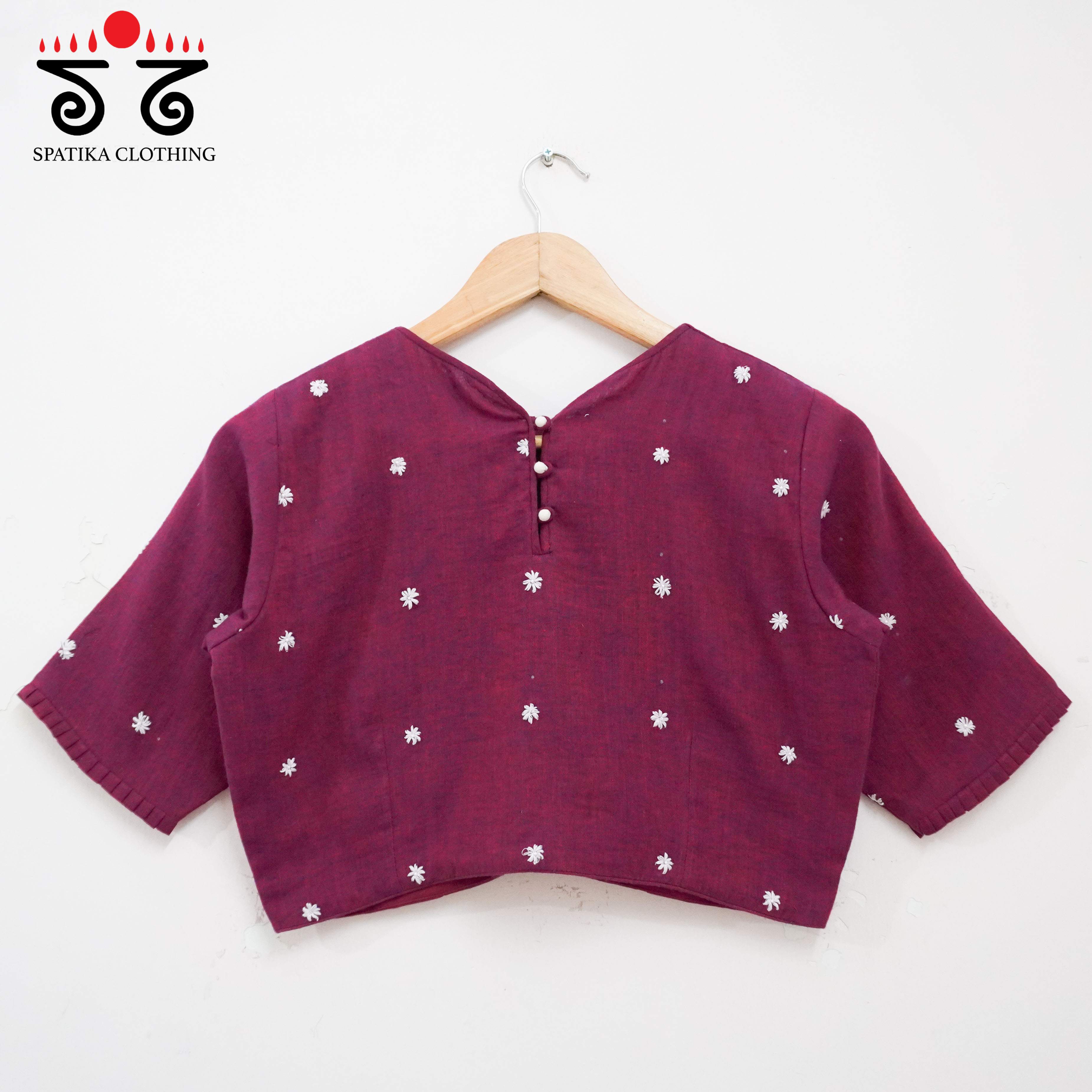 Maroon Boondhi-Handcrafted Blouse