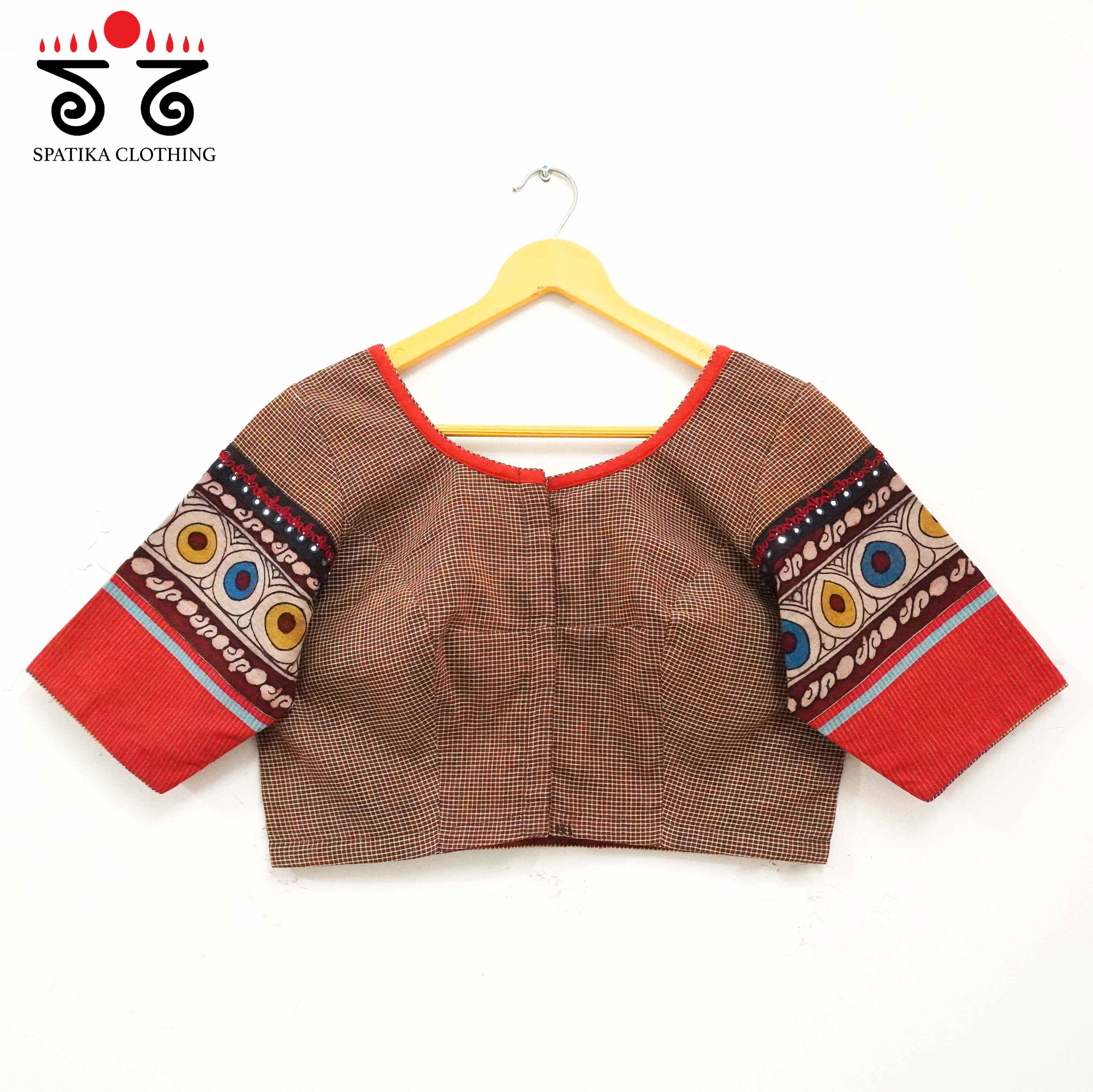 The Boondh - Brown Pen Kalamkari Blouse
