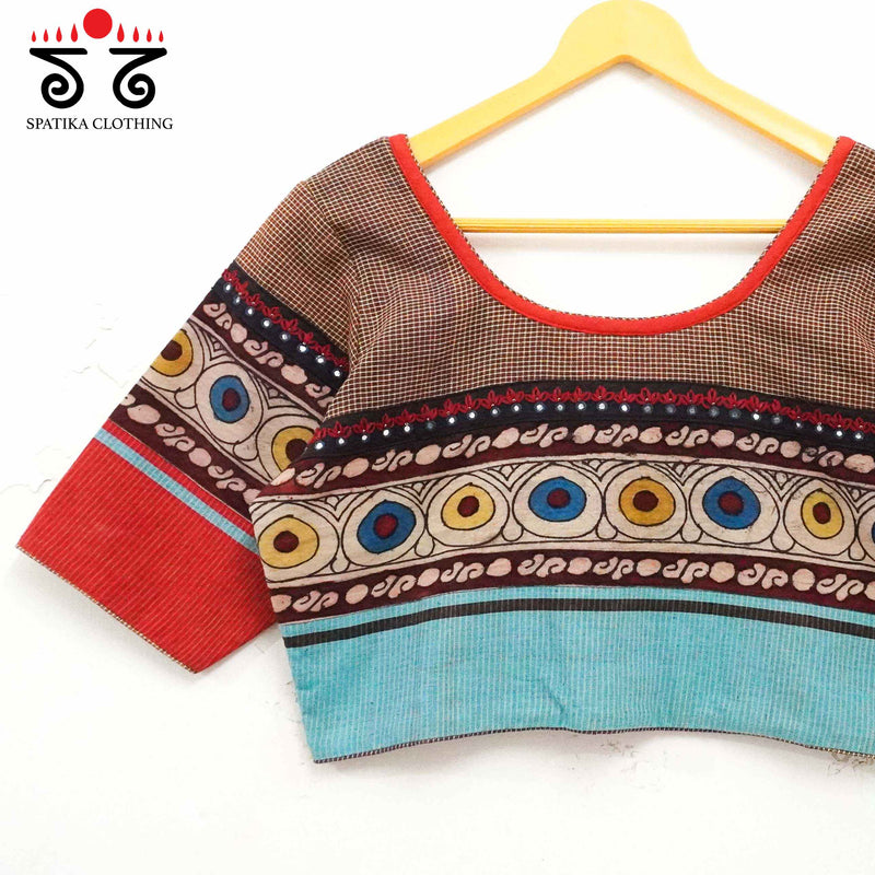 The Boondh - Brown Pen Kalamkari Blouse