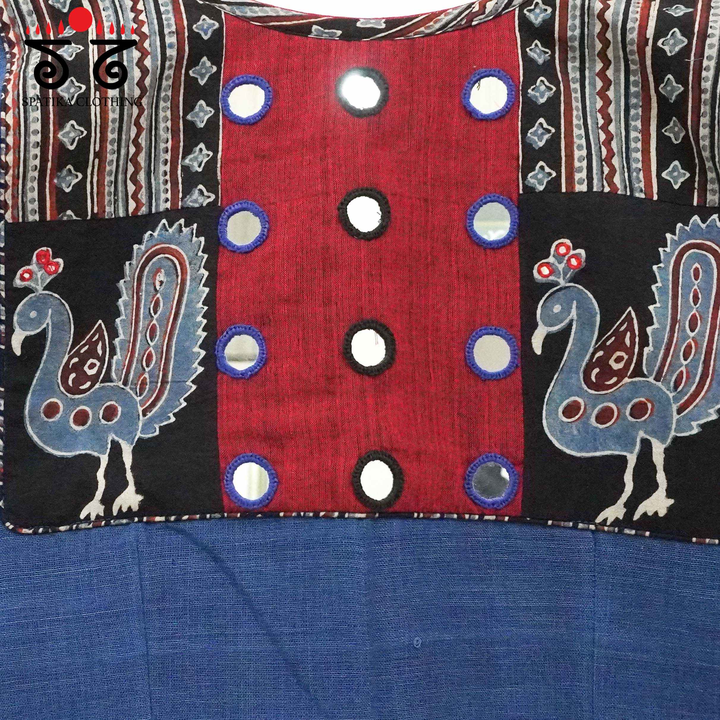 The Morni - Blue Mirror work Blouse