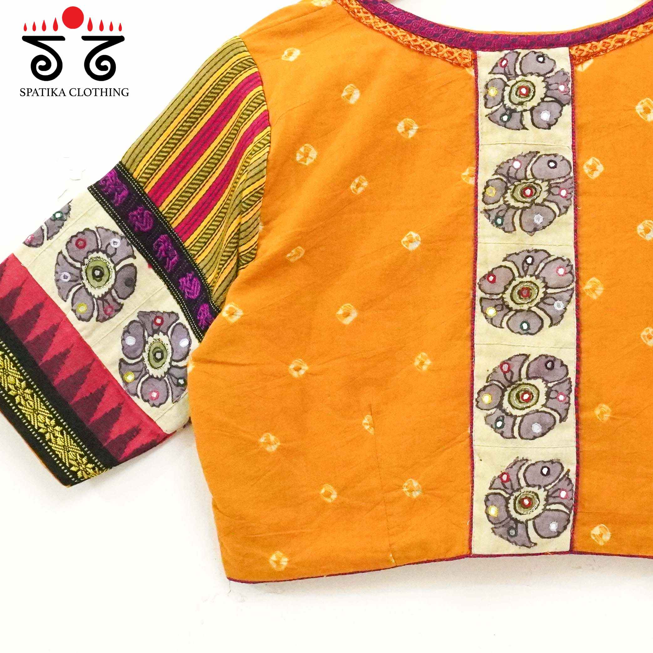 Yellow Bandhini - Pen Kalamkari Handcrafted Blouse