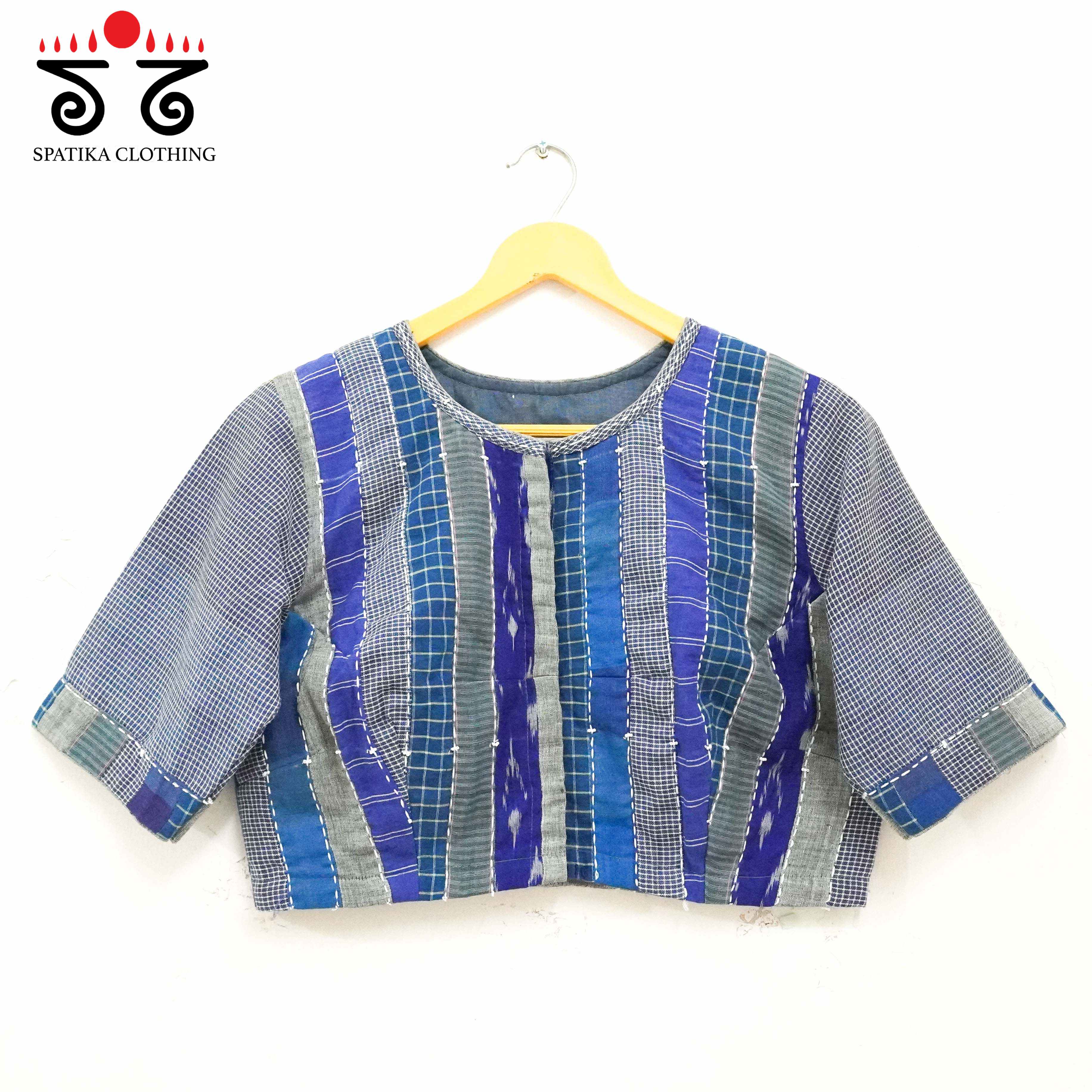 The Monochrome Blue & White Blouse