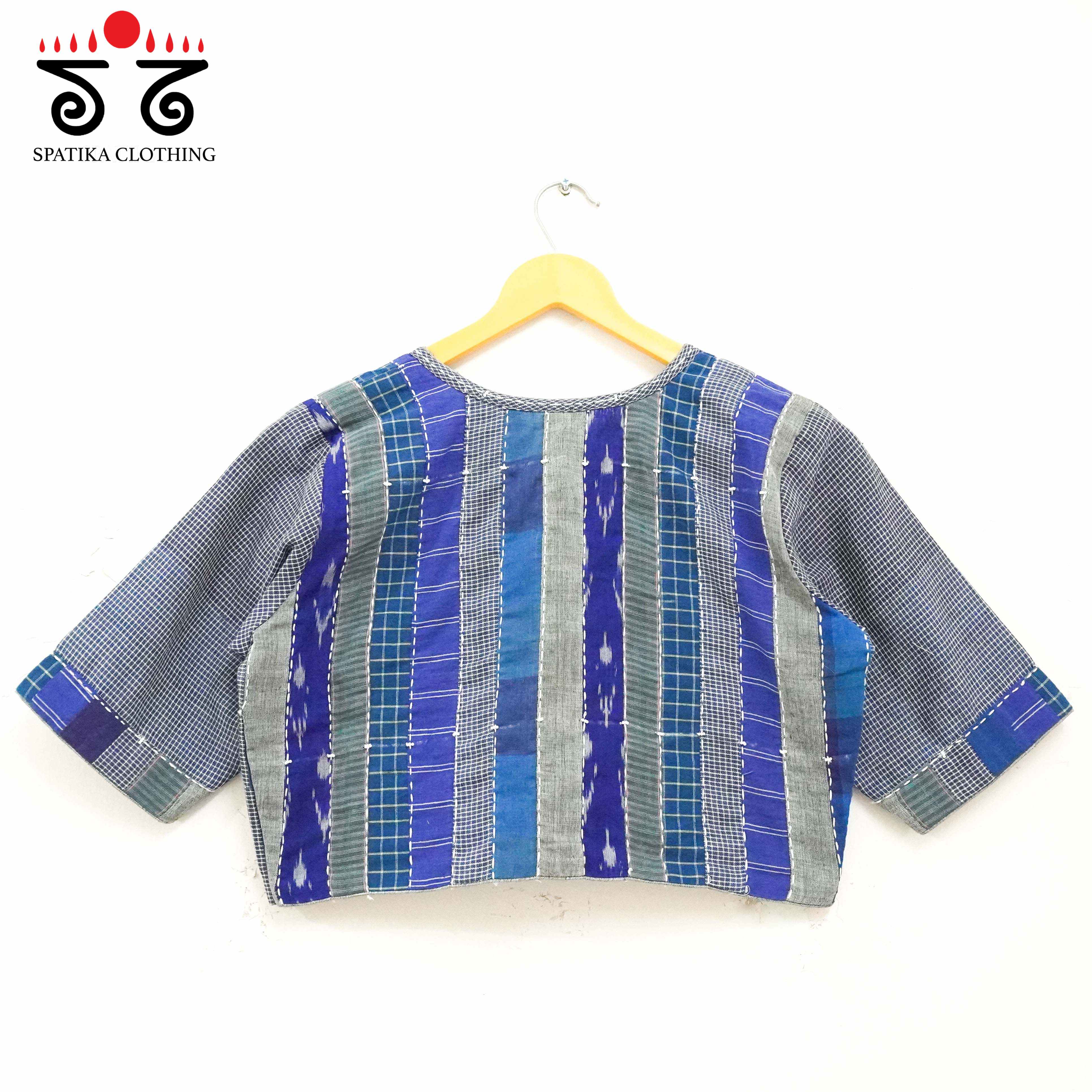 The Monochrome Blue & White Blouse