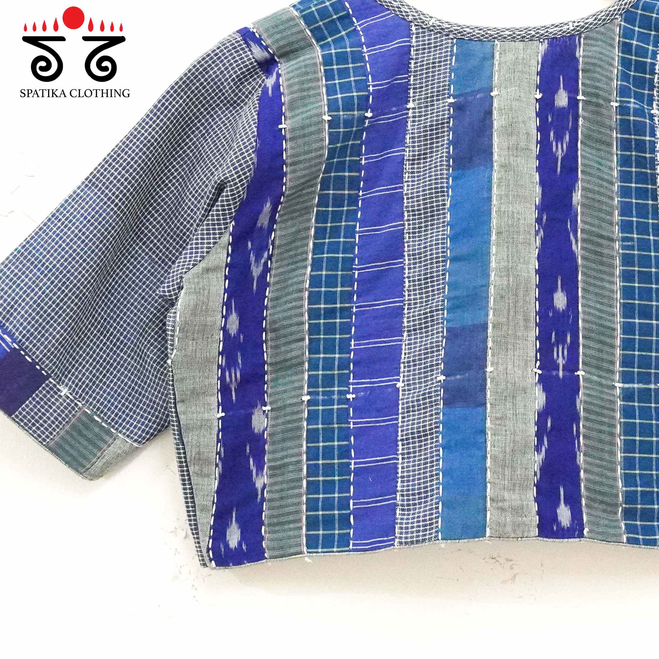The Monochrome Blue & White Blouse