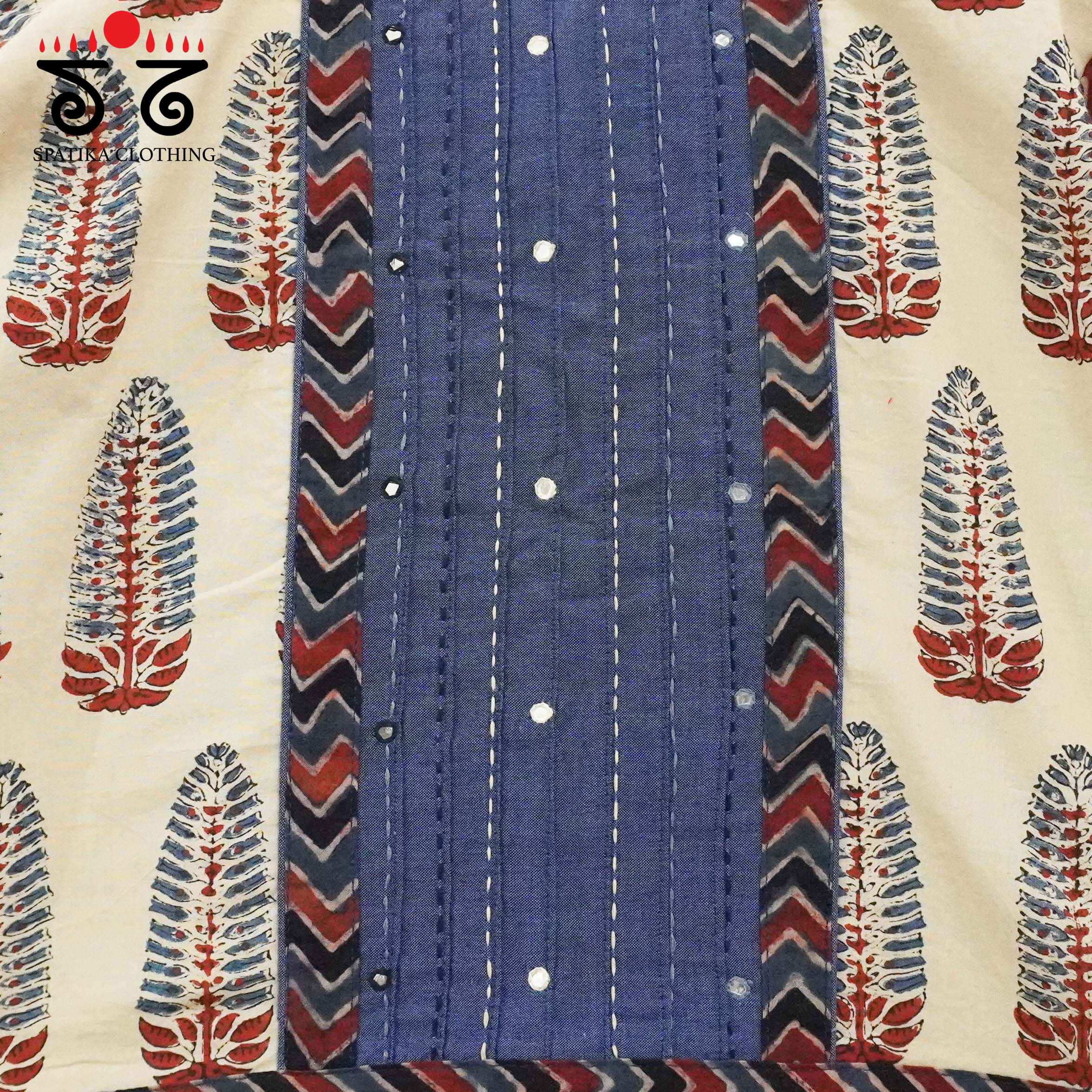 The Ajrakh Blue & White Pintuck Blouse
