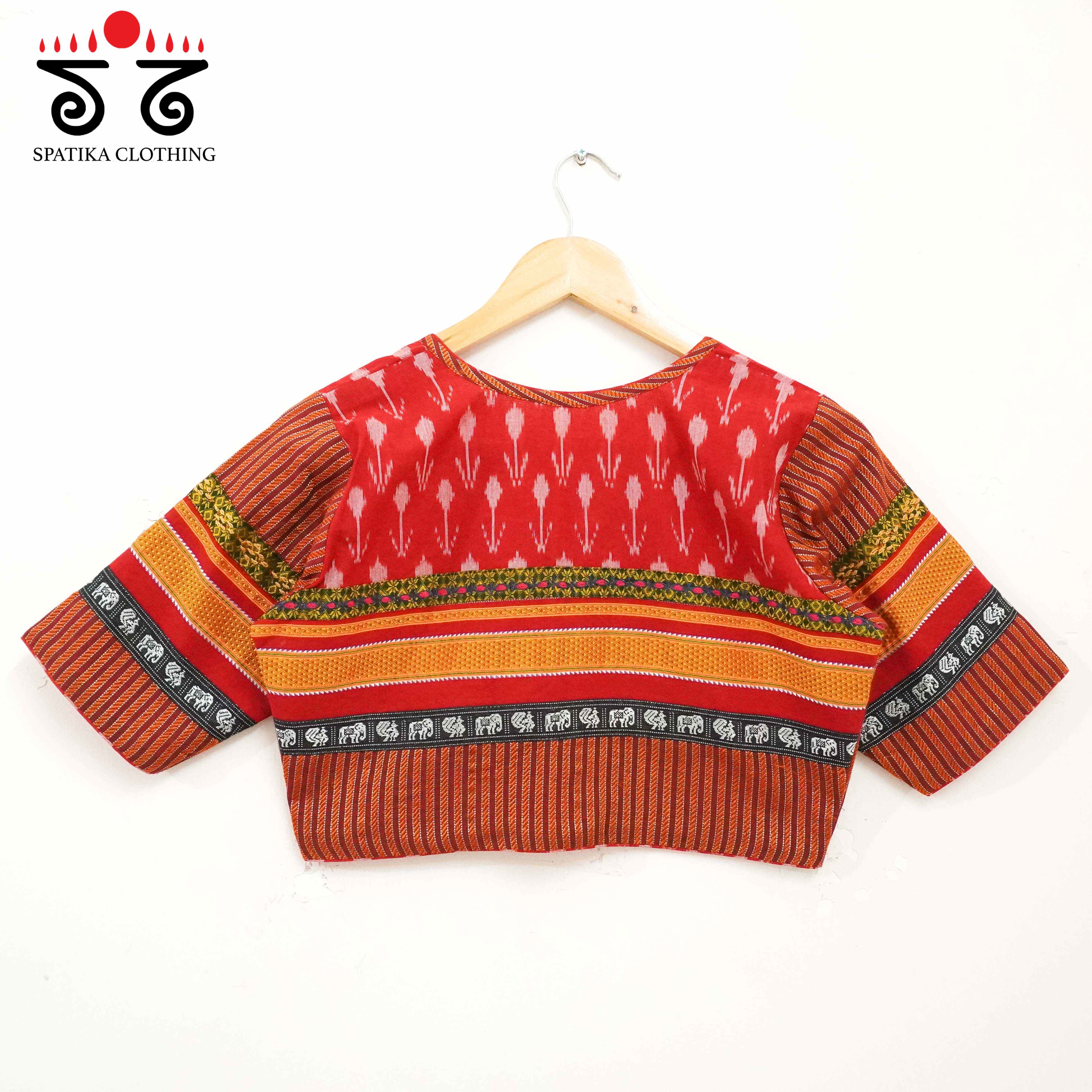 Red Ikat Khun-Hand crafted Blouse
