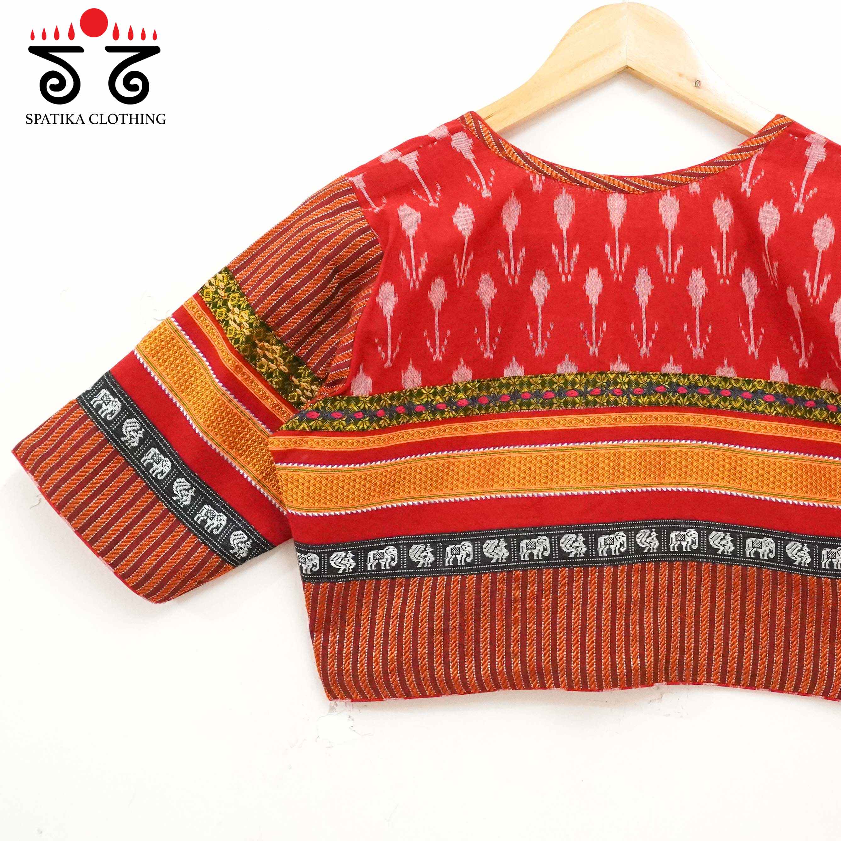 Red Ikat Khun-Hand crafted Blouse