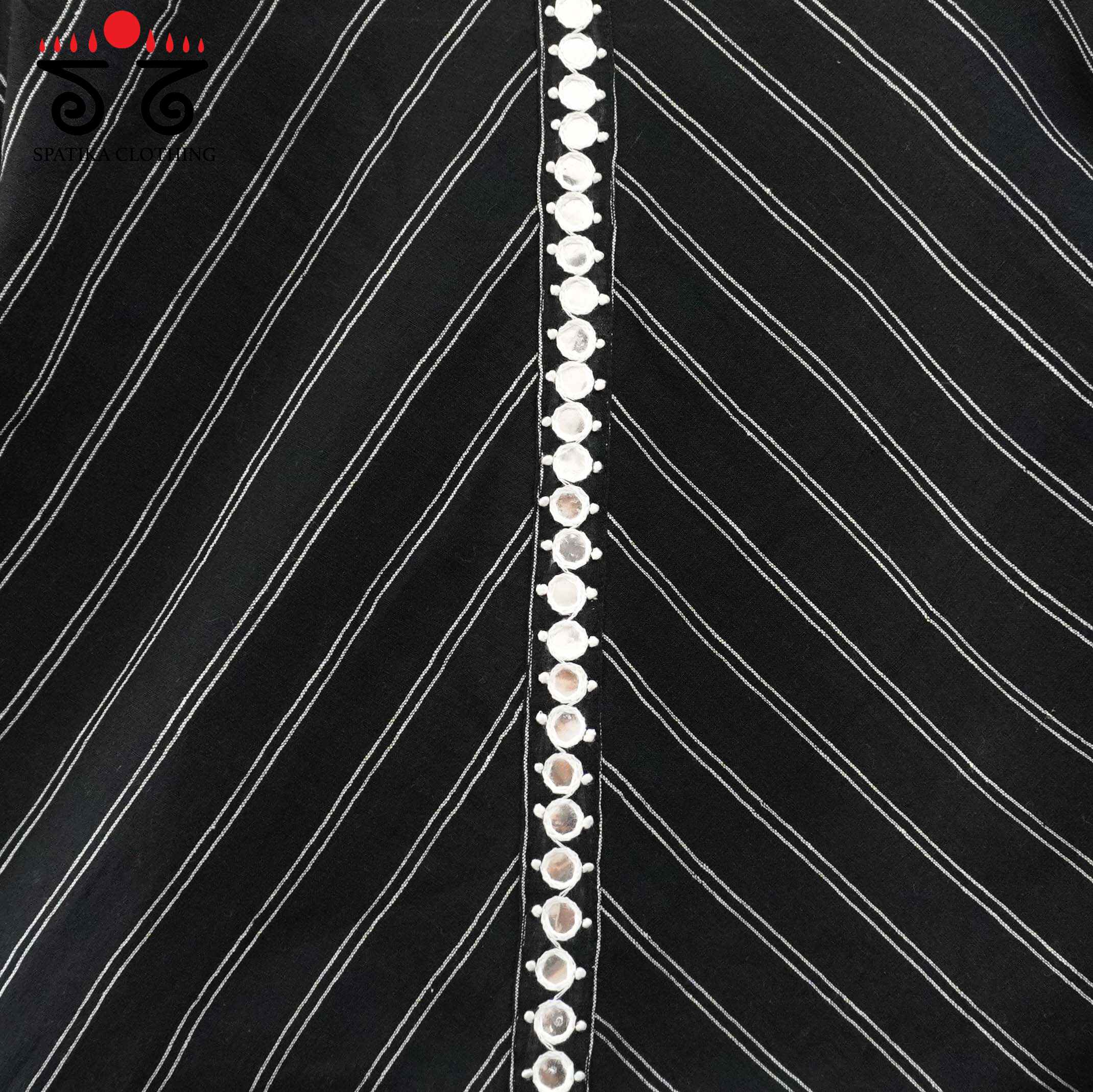 Stripes & Mirrors - Black New Handcrafted Blouse