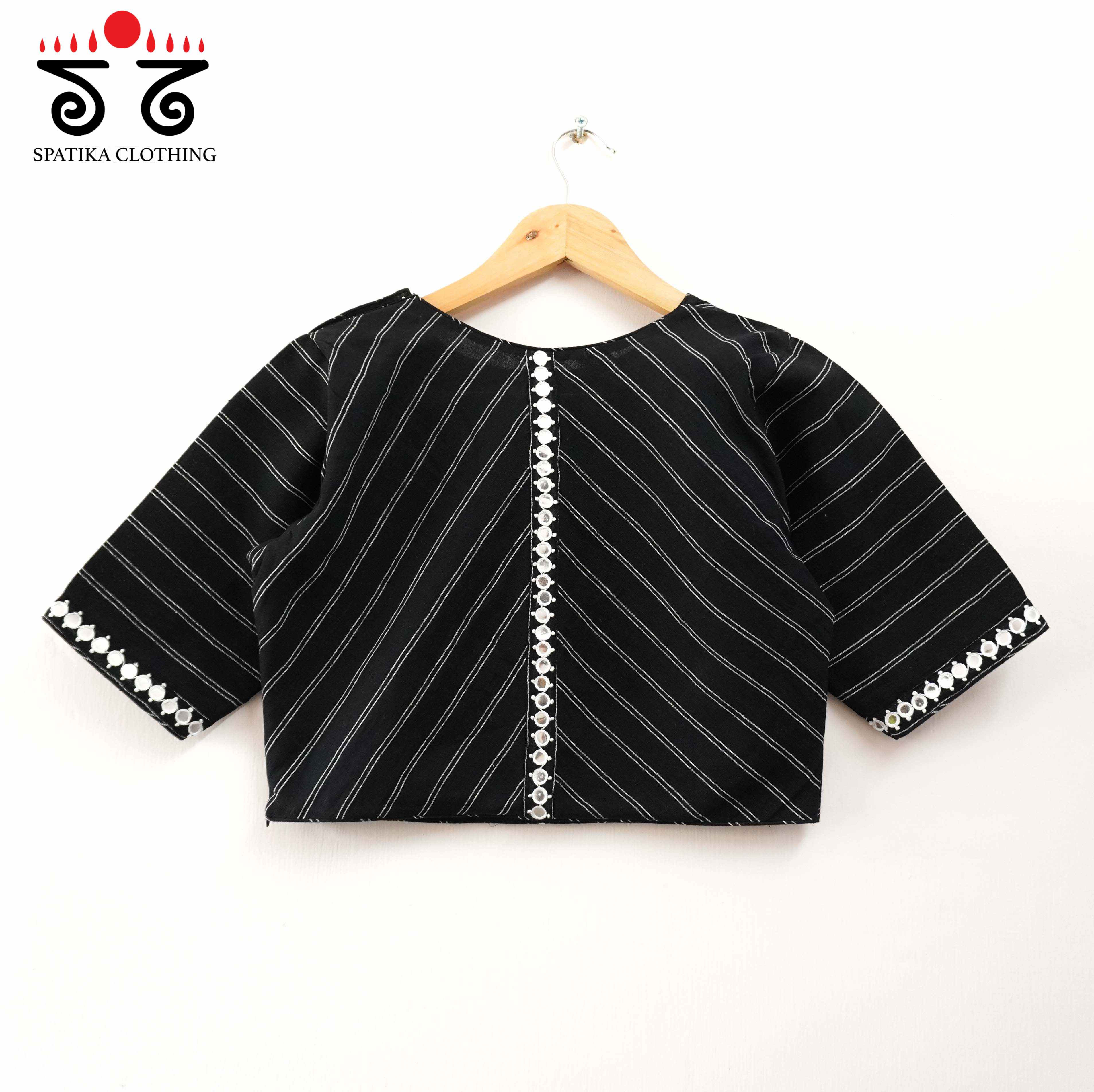 Stripes & Mirrors - Black New Handcrafted Blouse