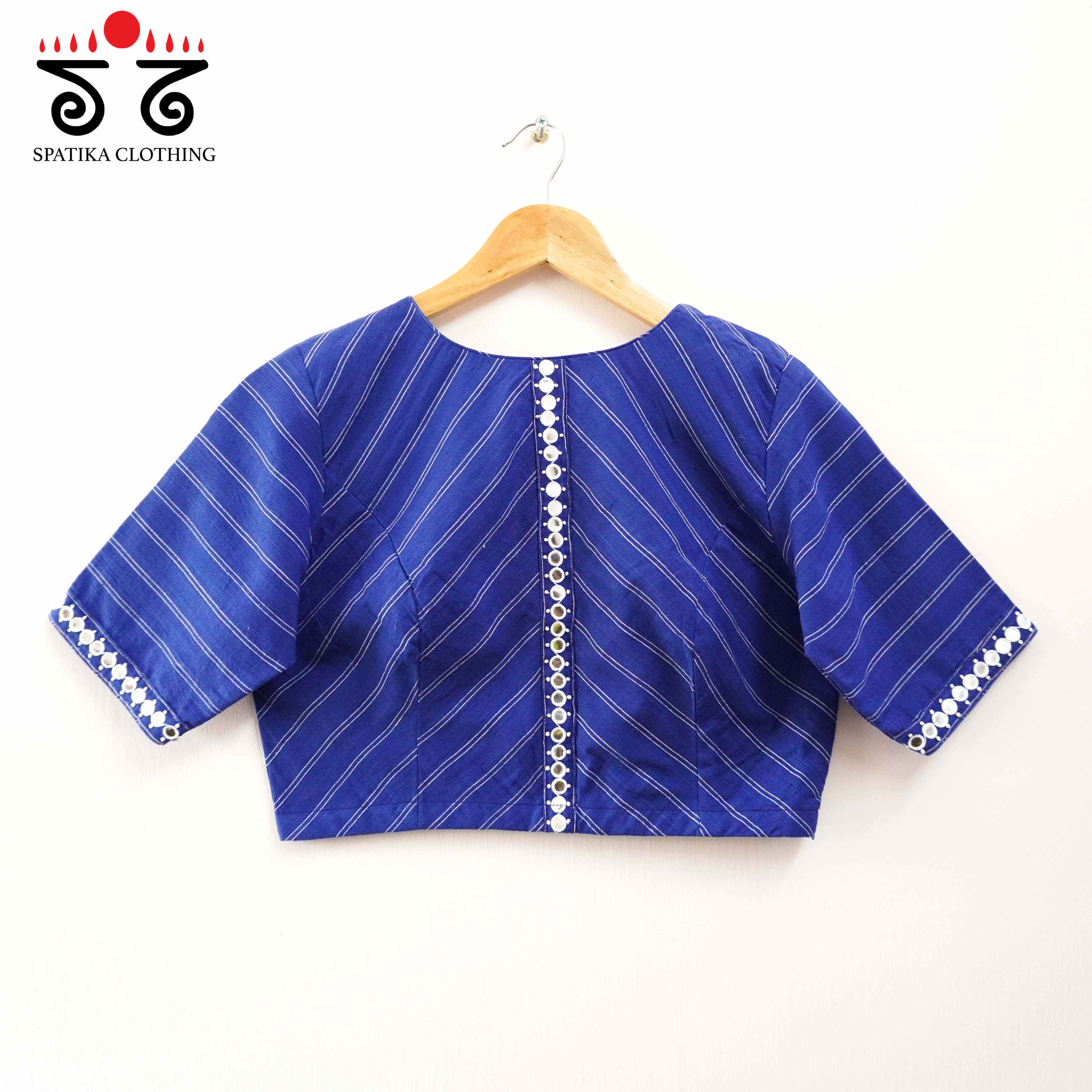 Stripes & Mirrors - Blue New handcrafted Blouse