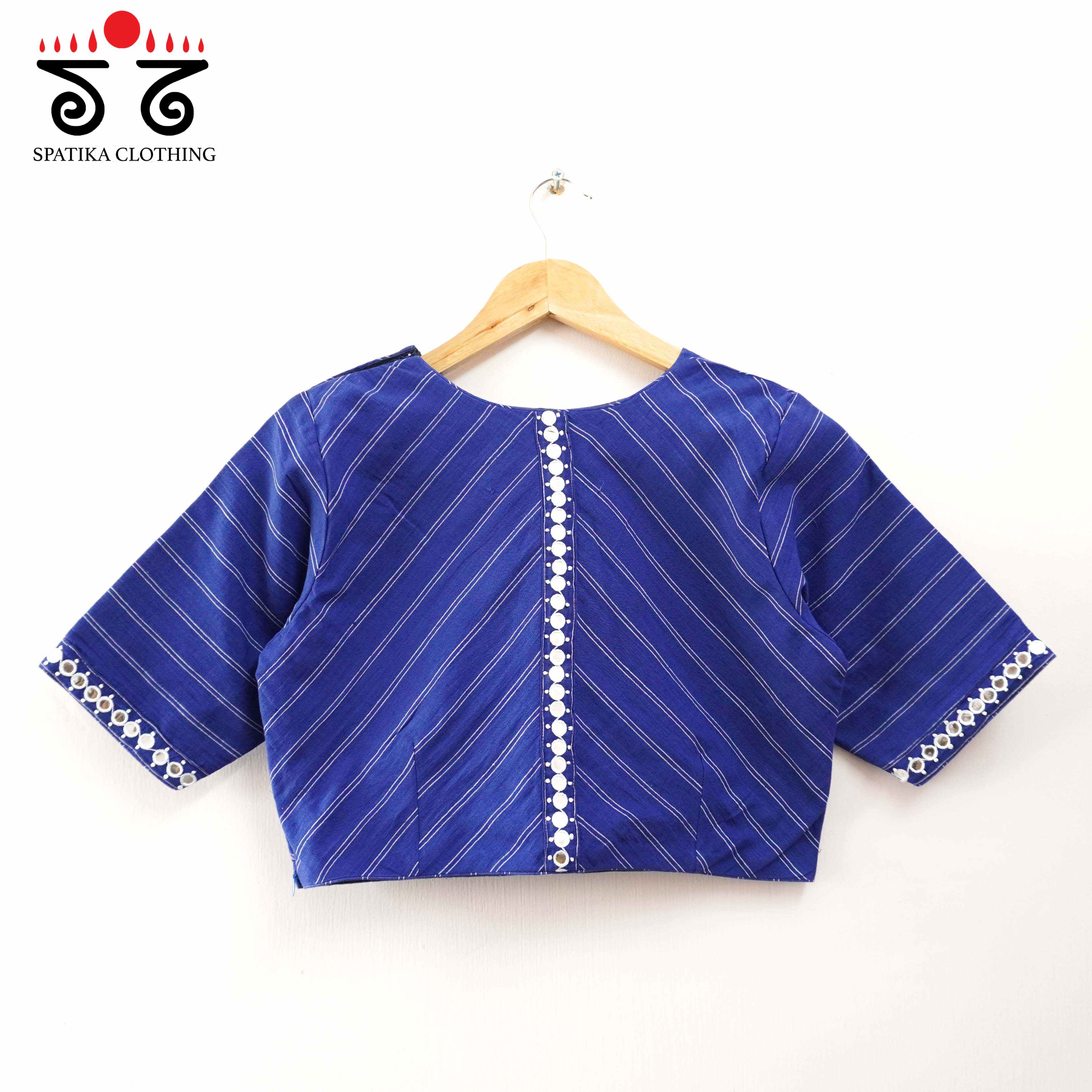 Stripes & Mirrors - Blue New handcrafted Blouse