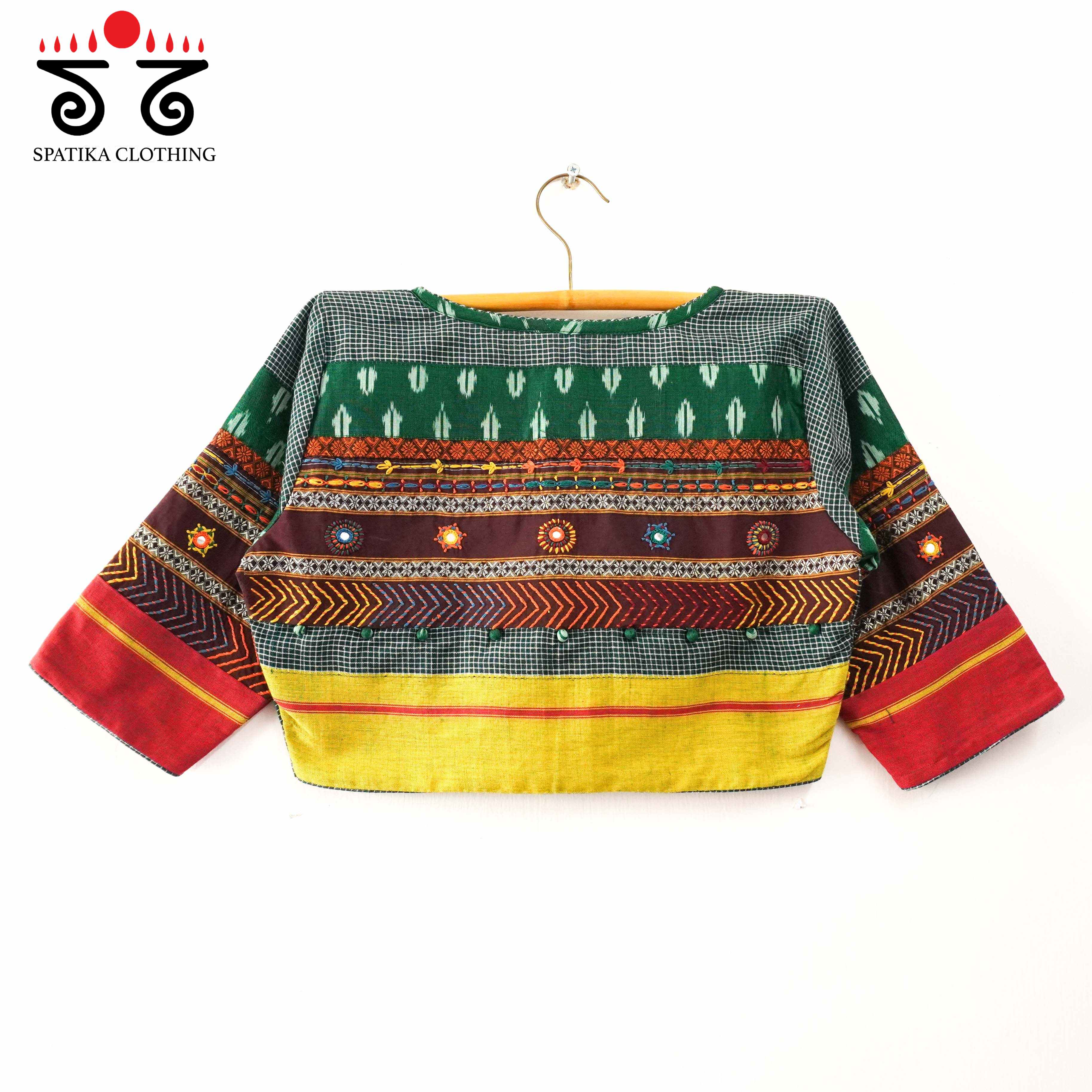 The Patteda Anchu - Green Lambani Blouse