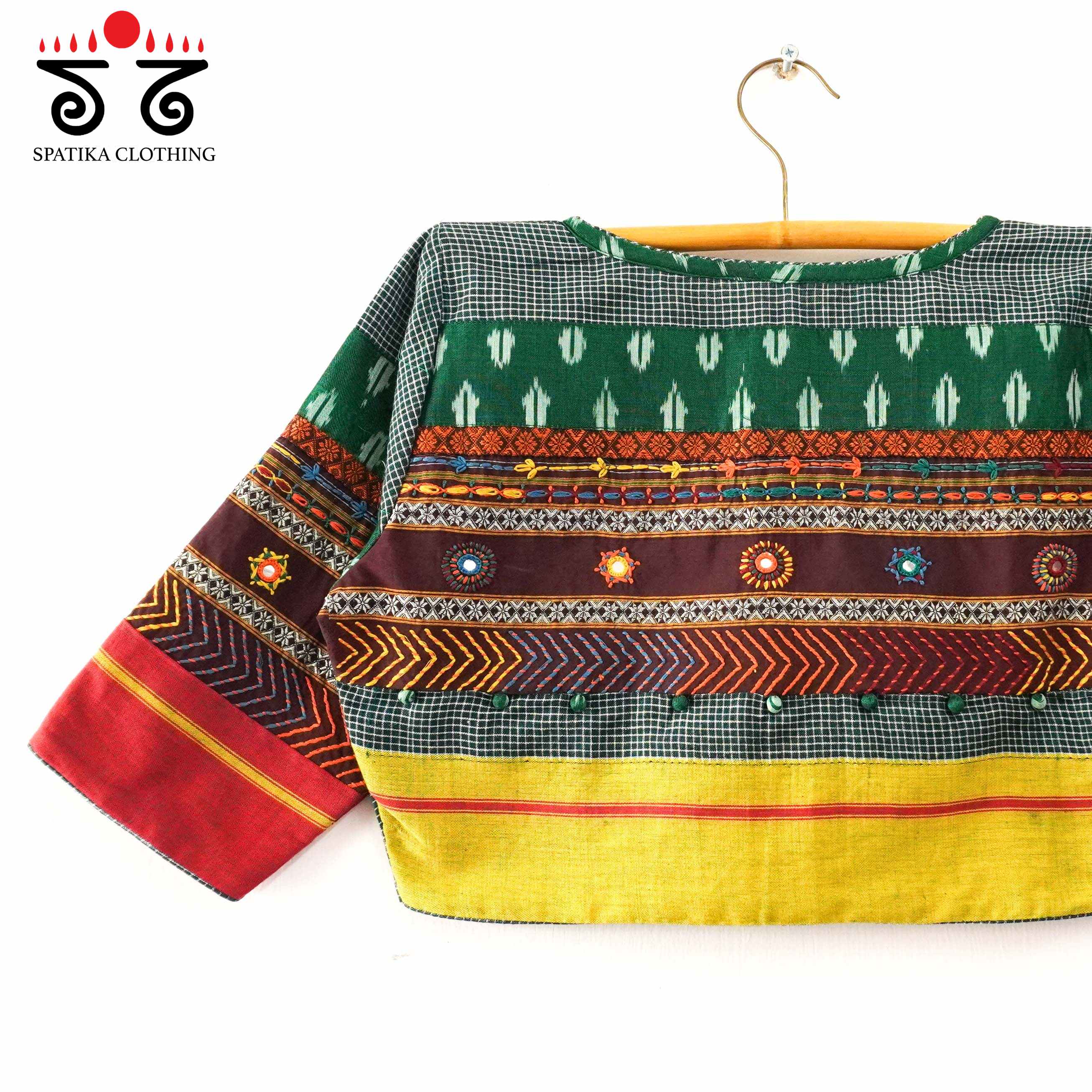 The Patteda Anchu - Green Lambani Blouse