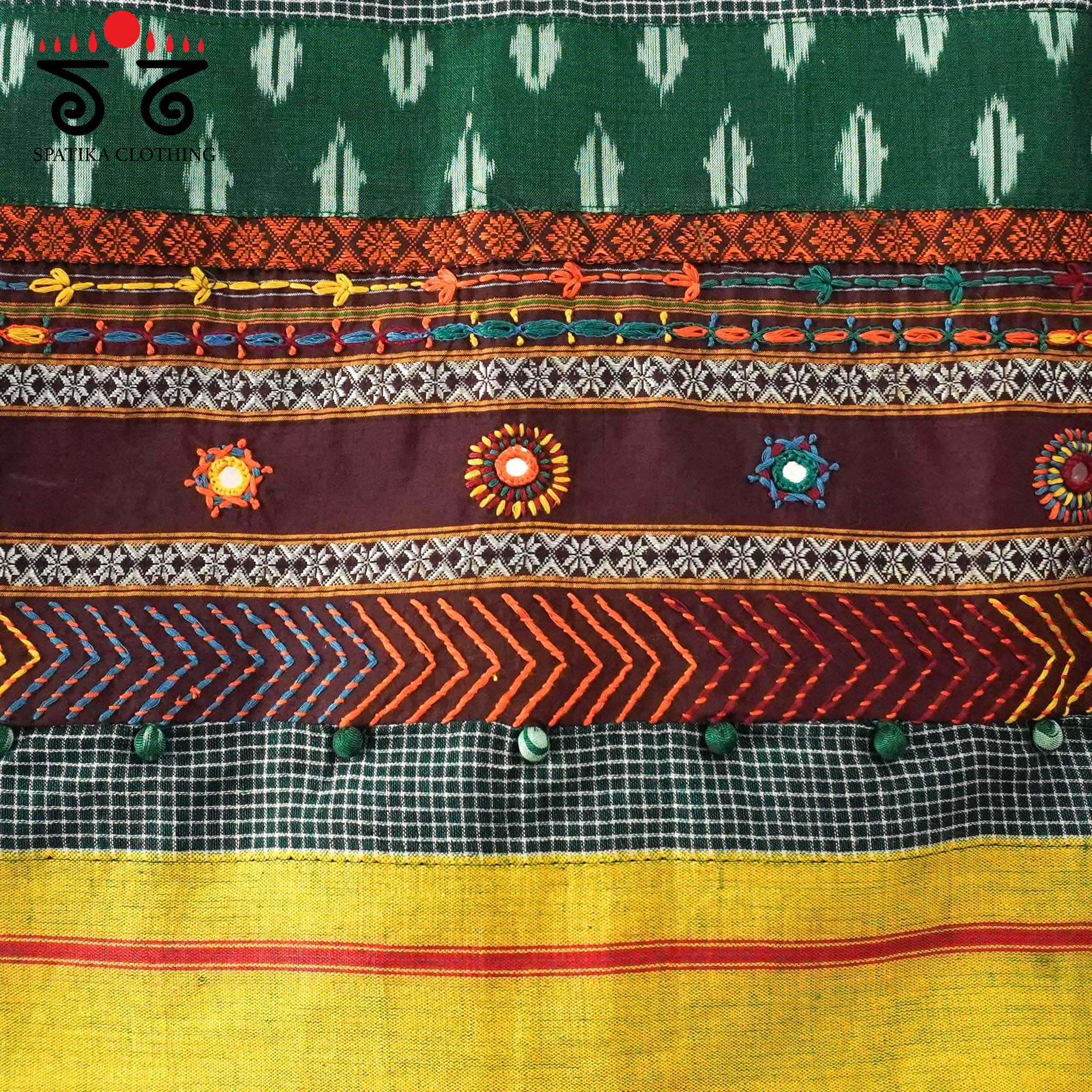 The Patteda Anchu - Green Lambani Blouse