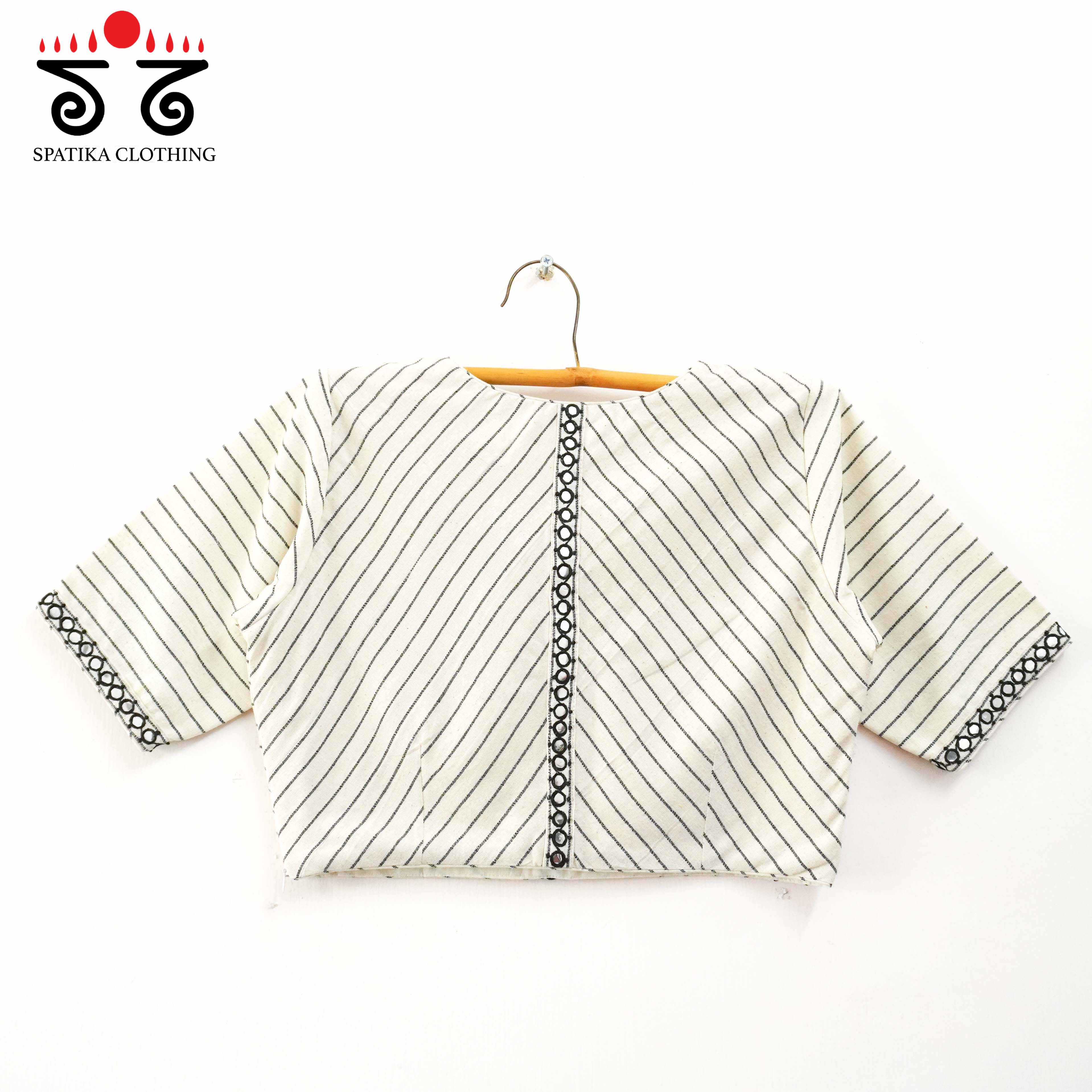 Stripes & Mirrors - Off-white New Handcrafted Blouse