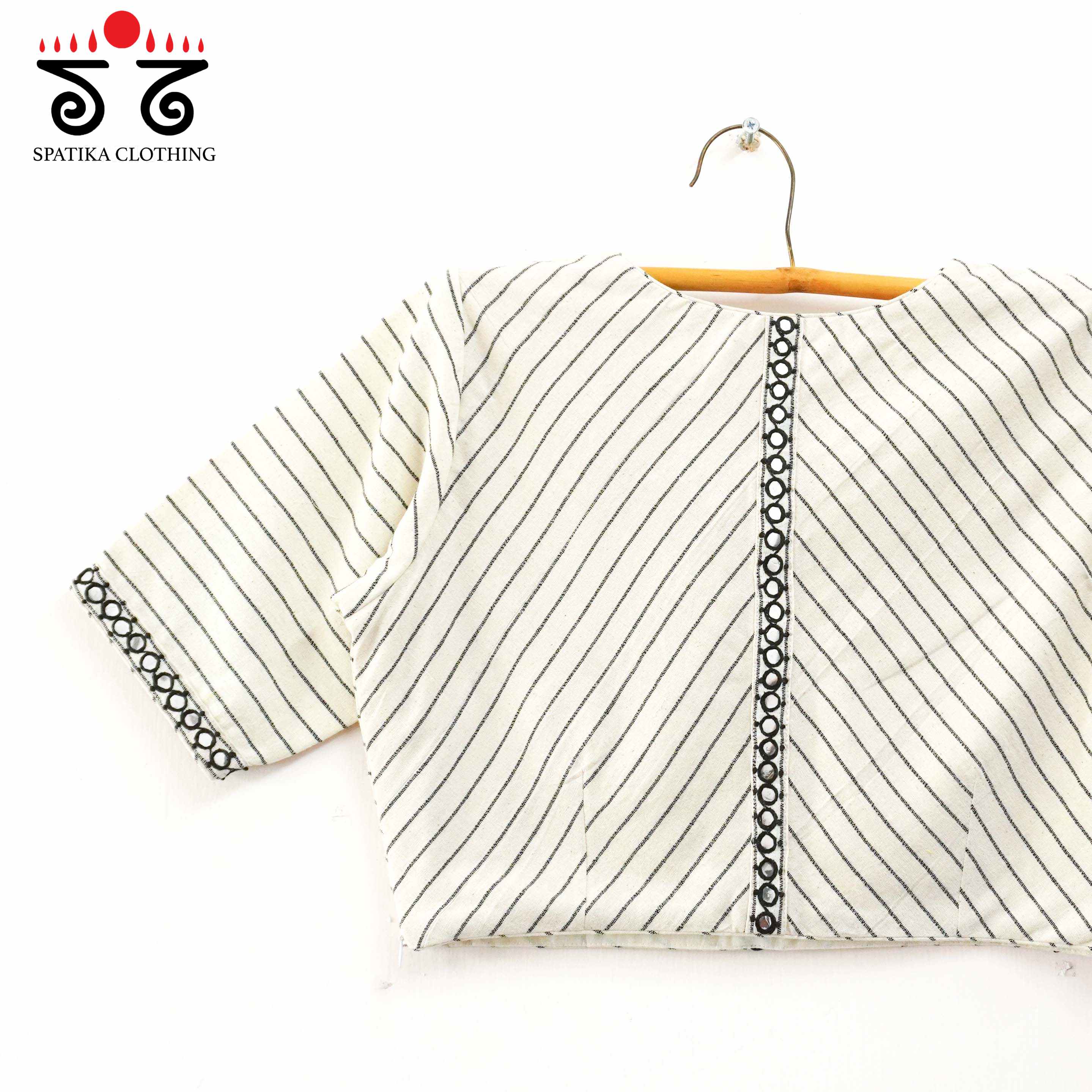 Stripes & Mirrors - Off-white New Handcrafted Blouse