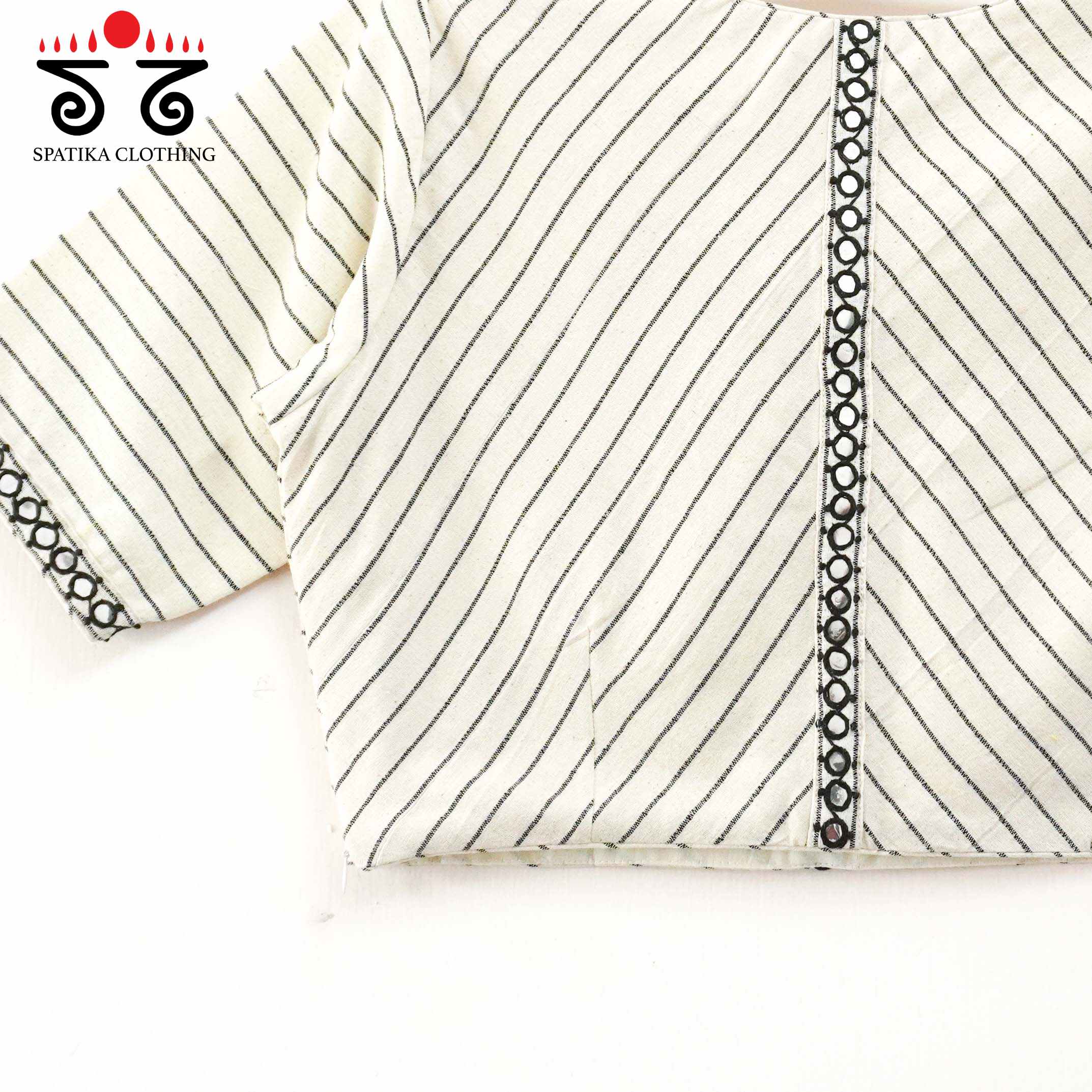 Stripes & Mirrors - Off-white New Handcrafted Blouse