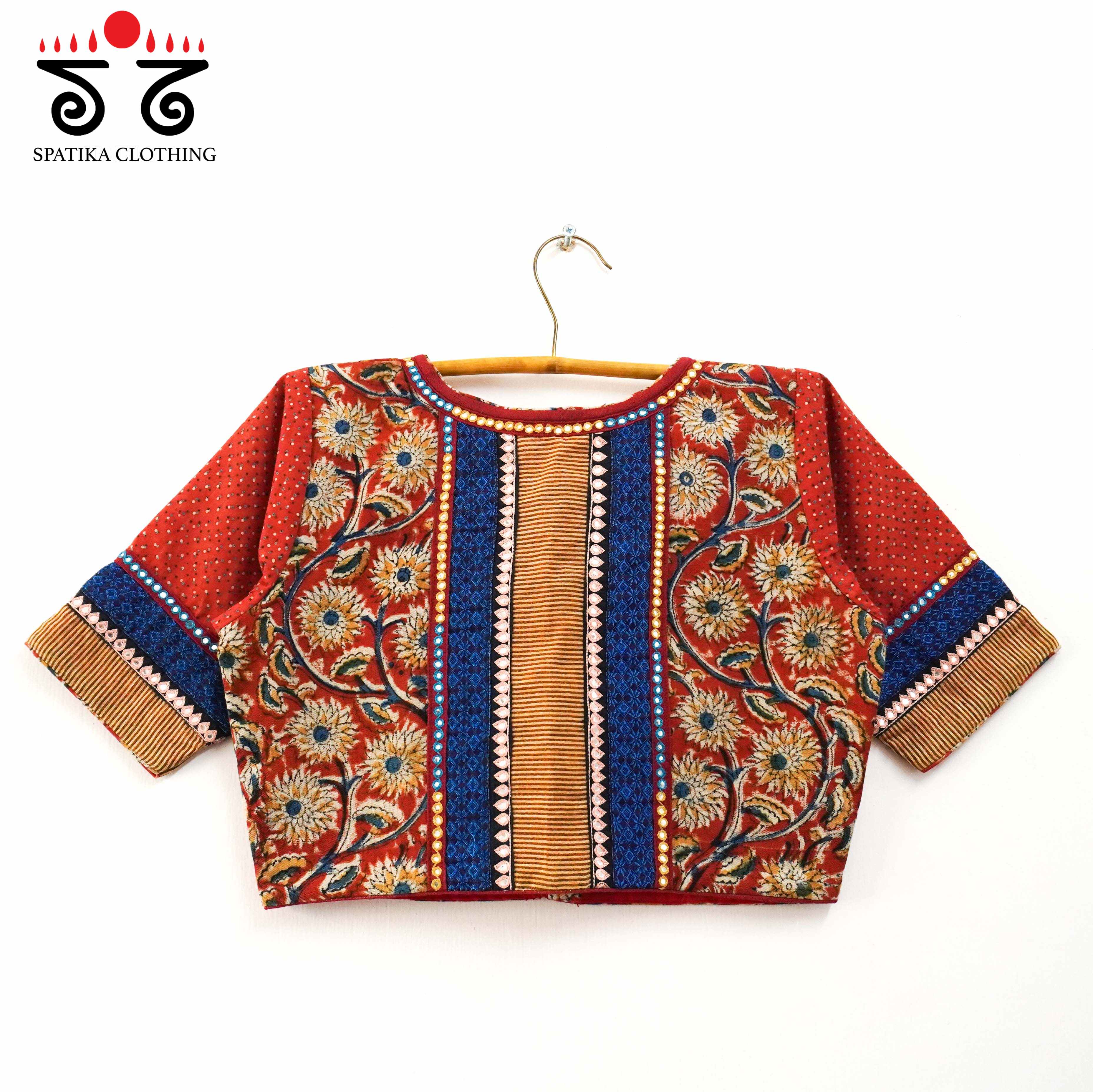 Terracotta Ajrak Kalamkari - Handcrafted Blouse