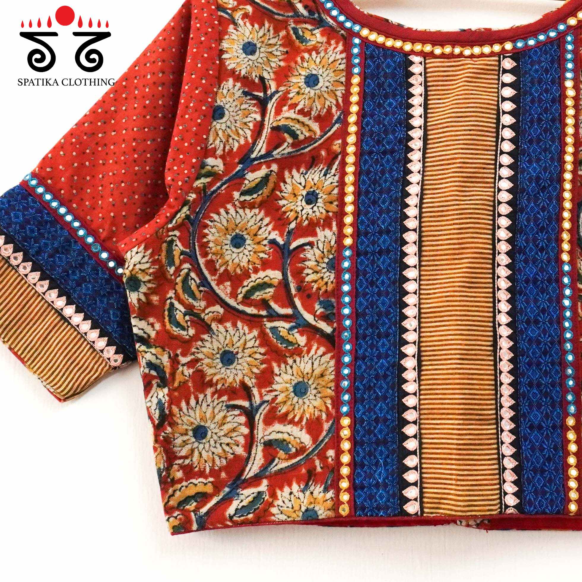 Terracotta Ajrak Kalamkari - Handcrafted Blouse