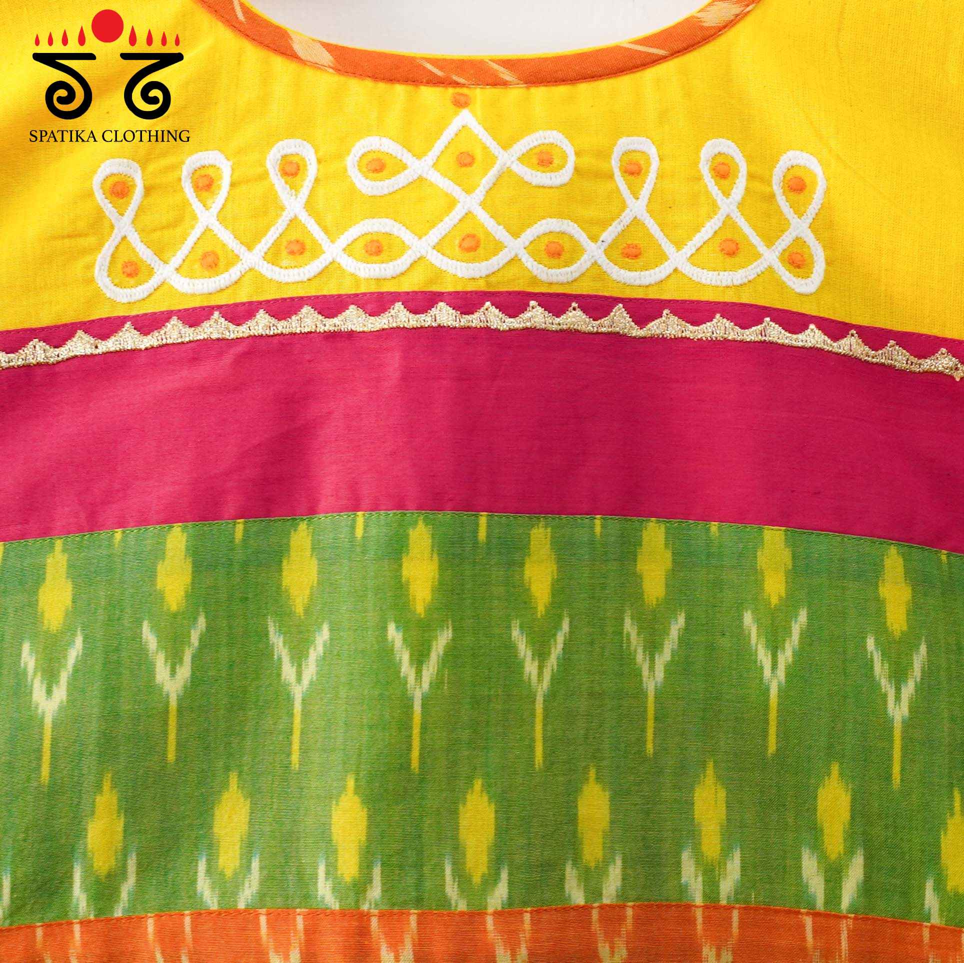 Yellow Prabhavati Kolam Handcrafted Blouse