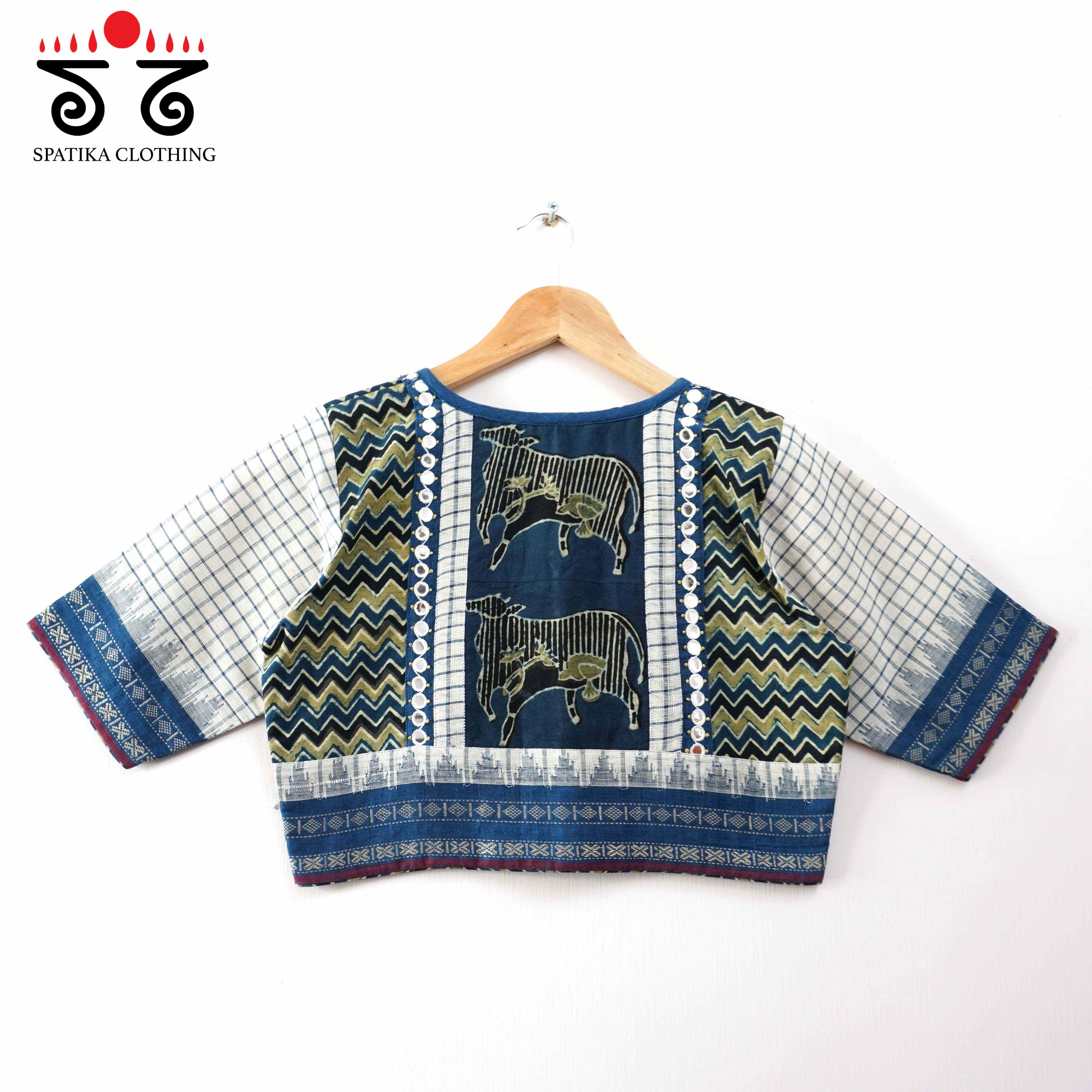 Blue Ponduru Pichwai Handcrafted Blouse