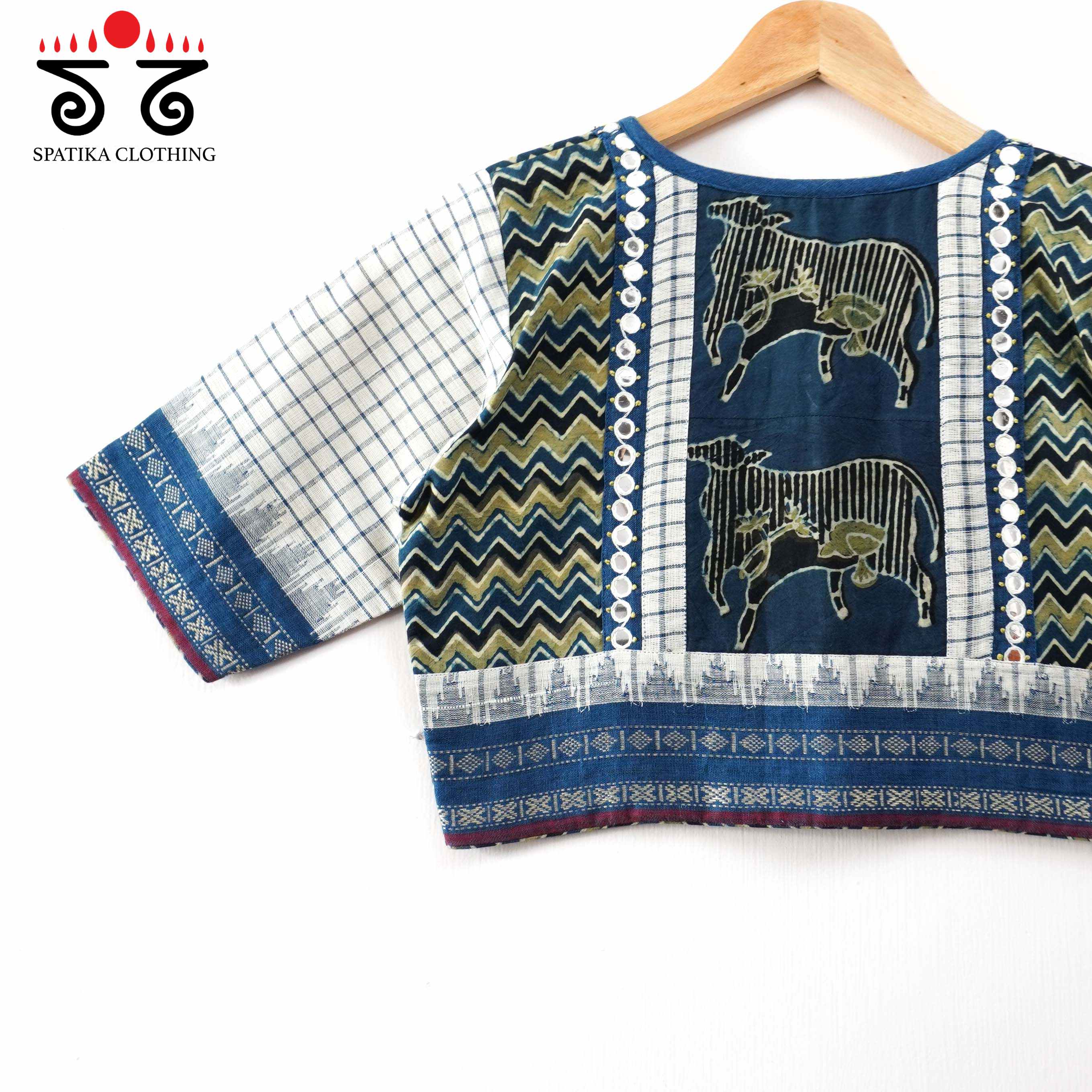 Blue Ponduru Pichwai Handcrafted Blouse