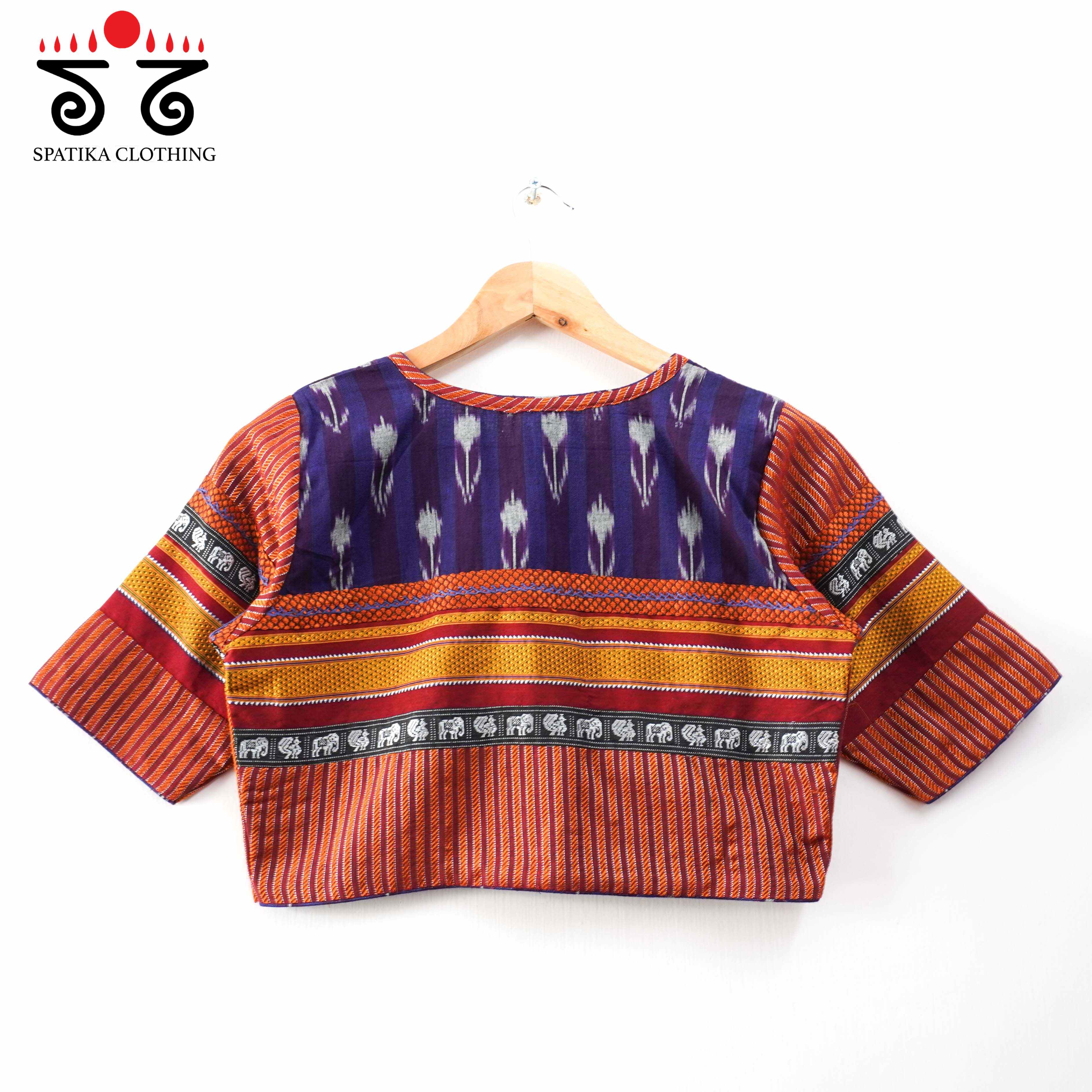 Purple Ikat Khun-Hand crafted Blouse