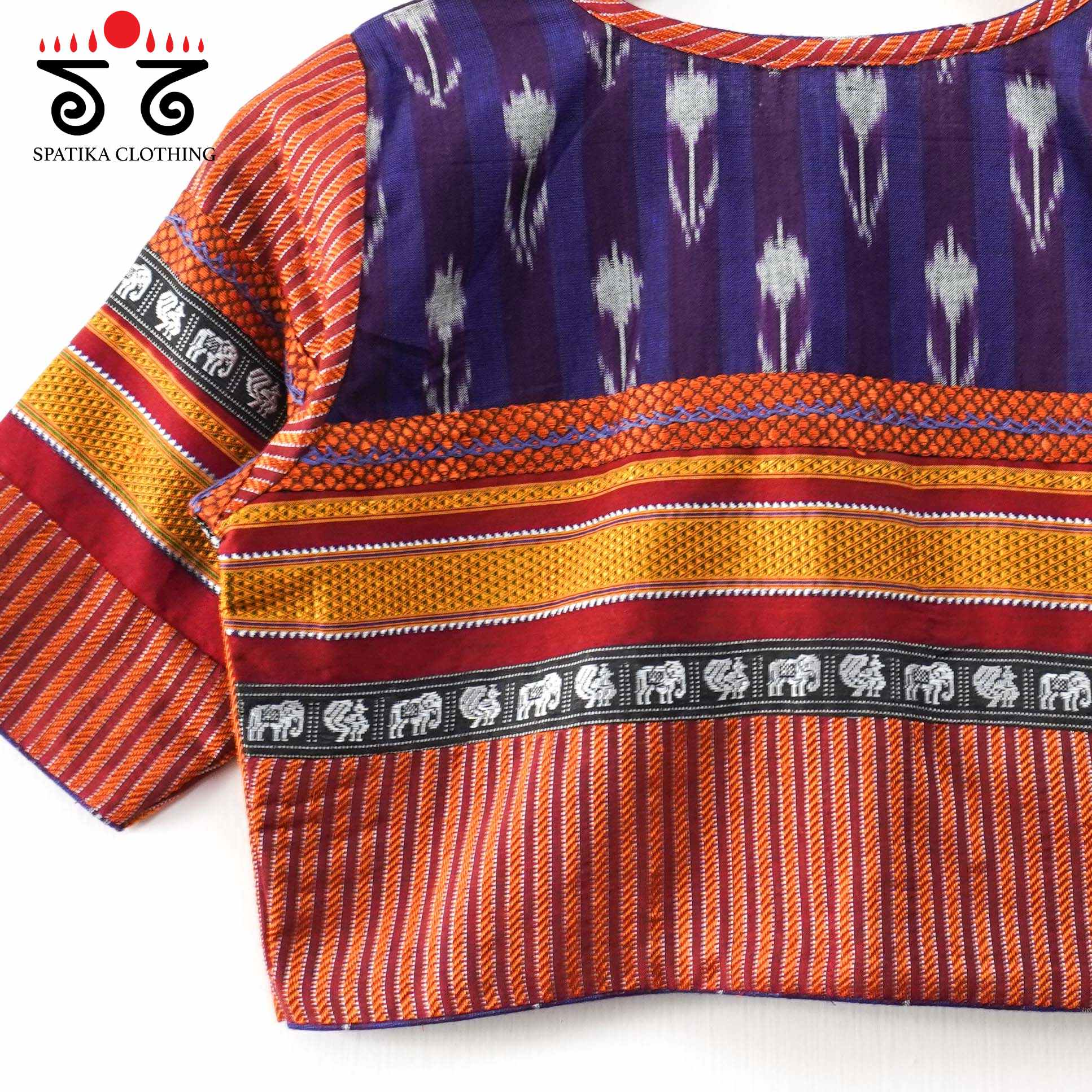 Purple Ikat Khun-Hand crafted Blouse