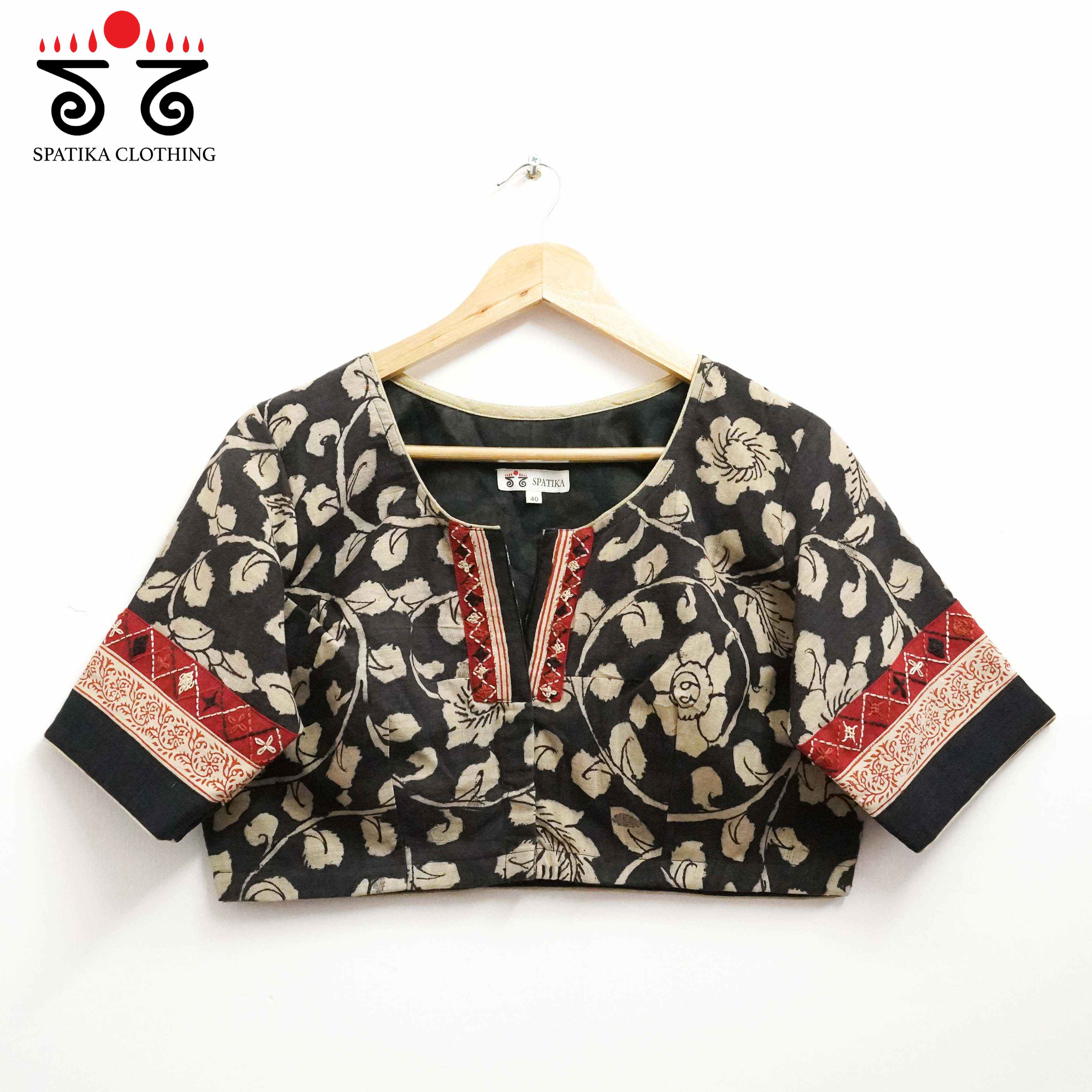 Black Pen Kalamkari - Lambani Blouse