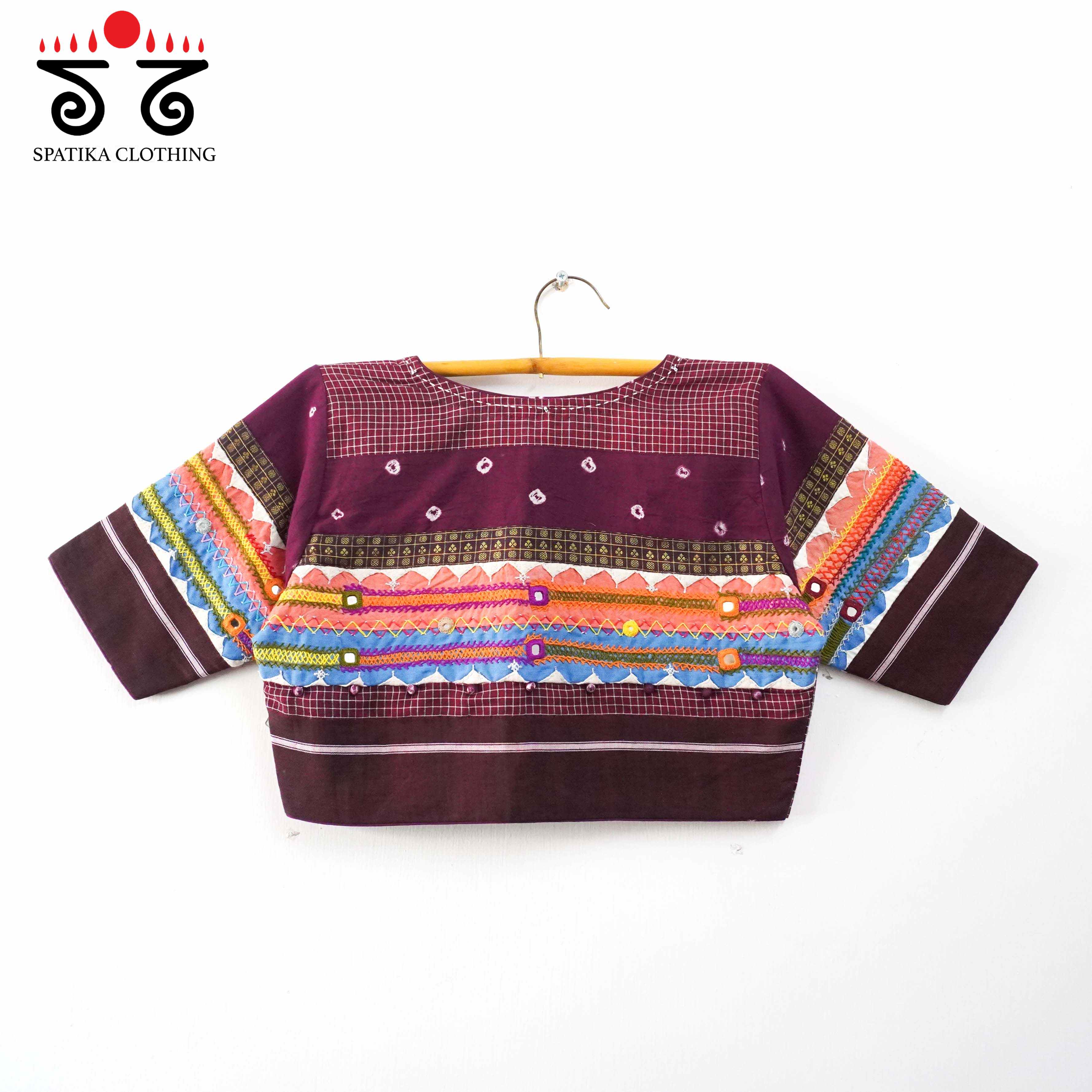 The Patteda Anchu - Maroon Lambani Blouse