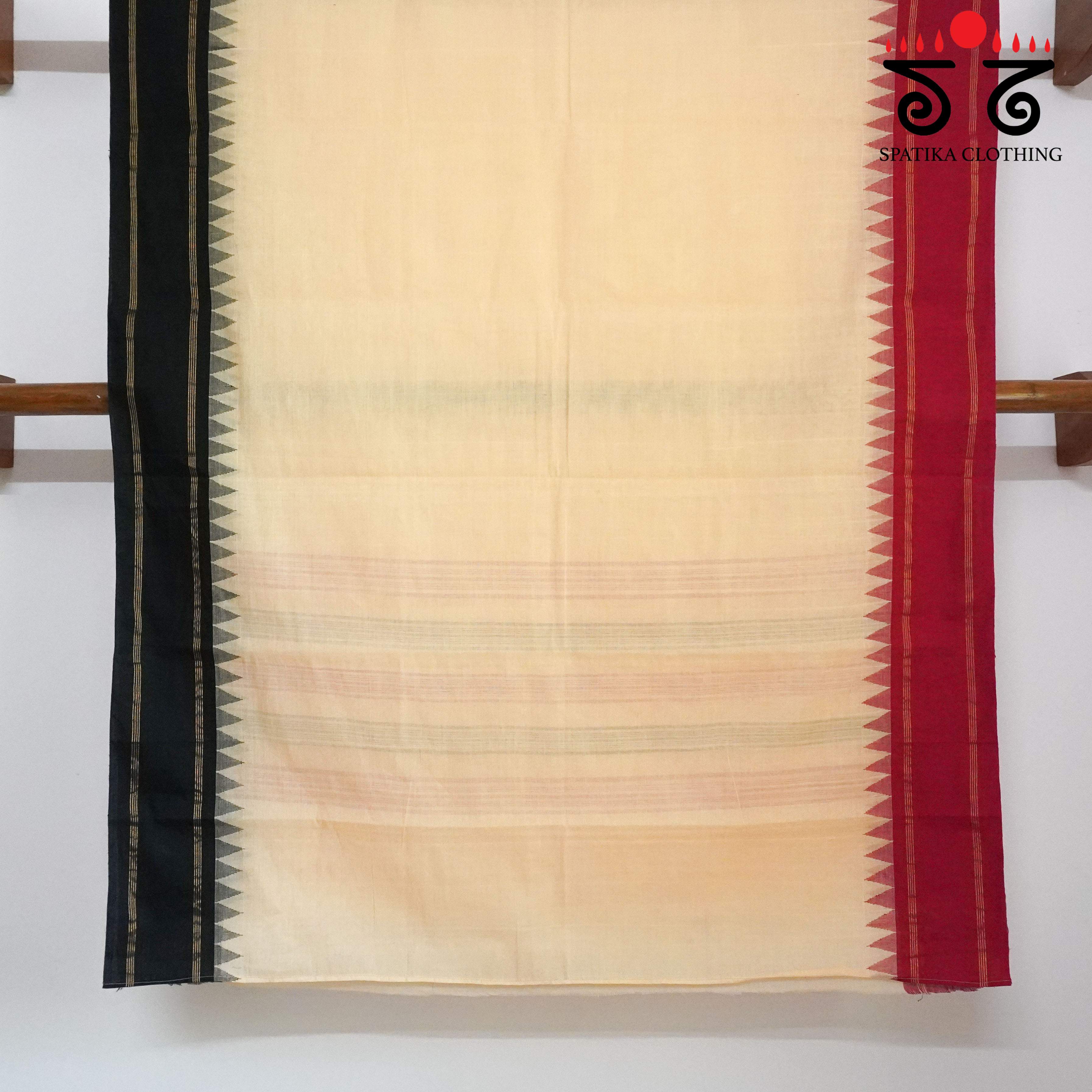 Peach Ponduru Handspun Cotton Saree