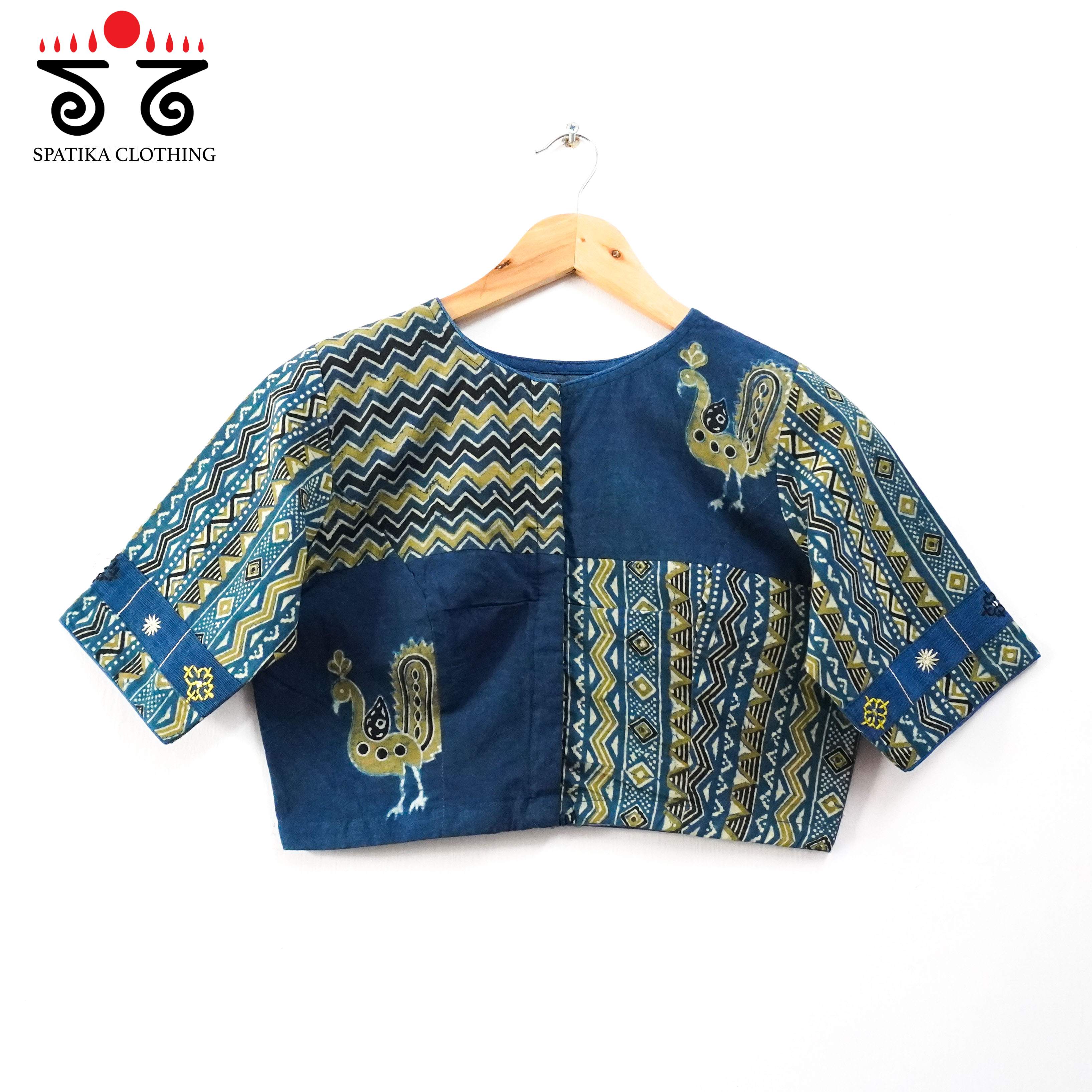 Blue Morni Collage-Handcrafted Blouse
