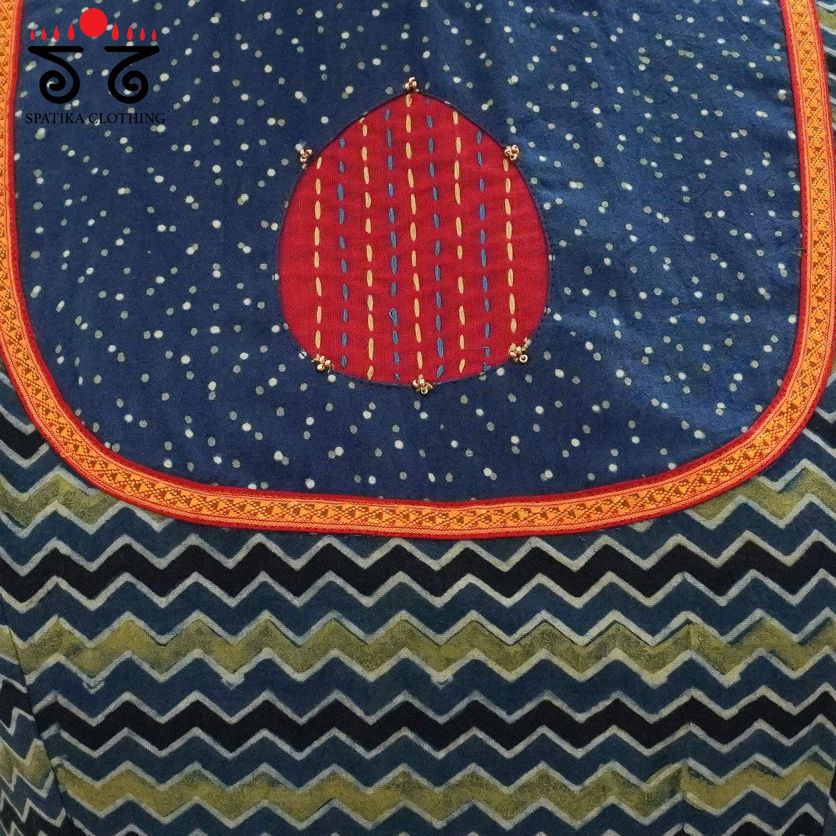 Blue Ajrak Patch Work Blouse New!