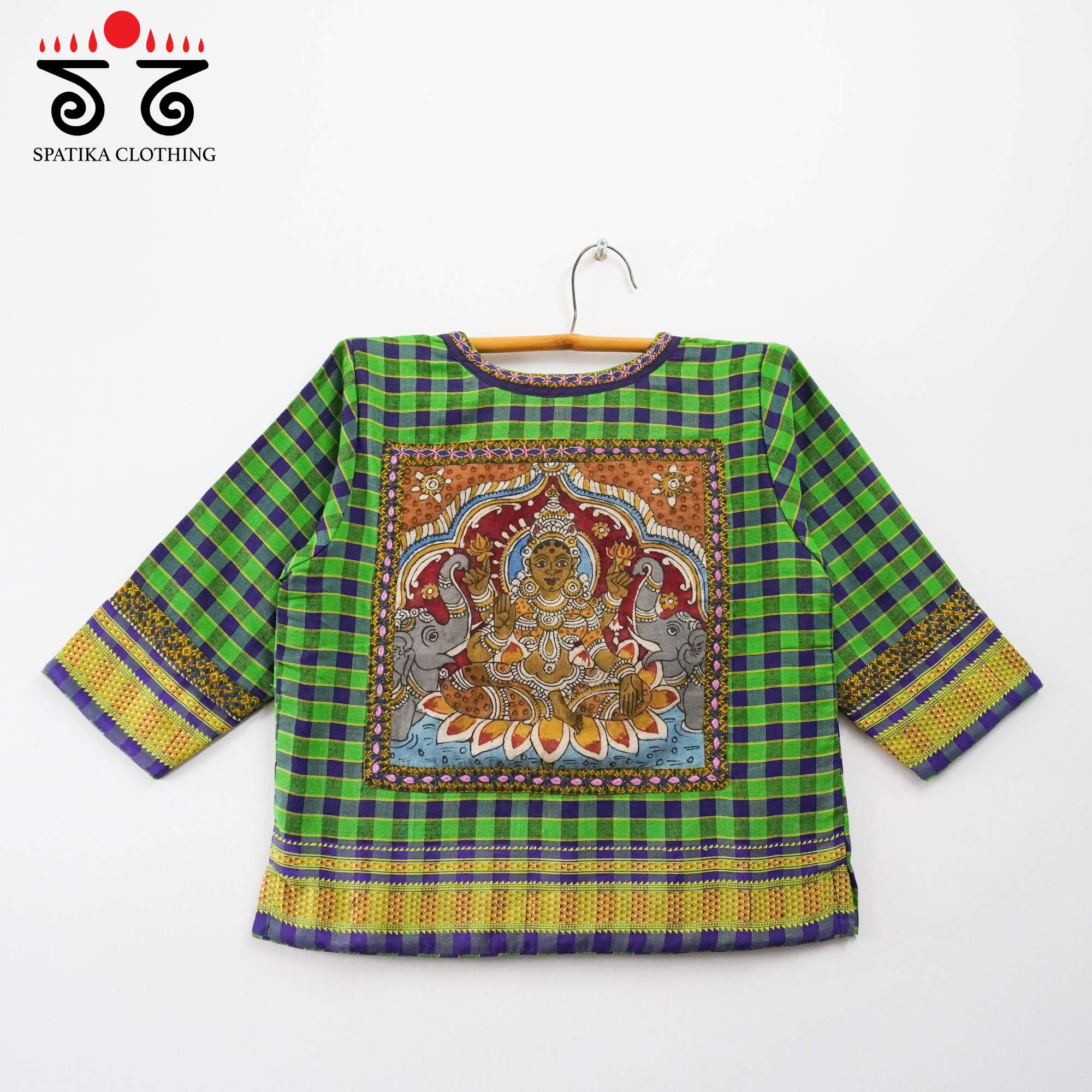 Ashta Lakshmi - Pen Kalamkari Croptop