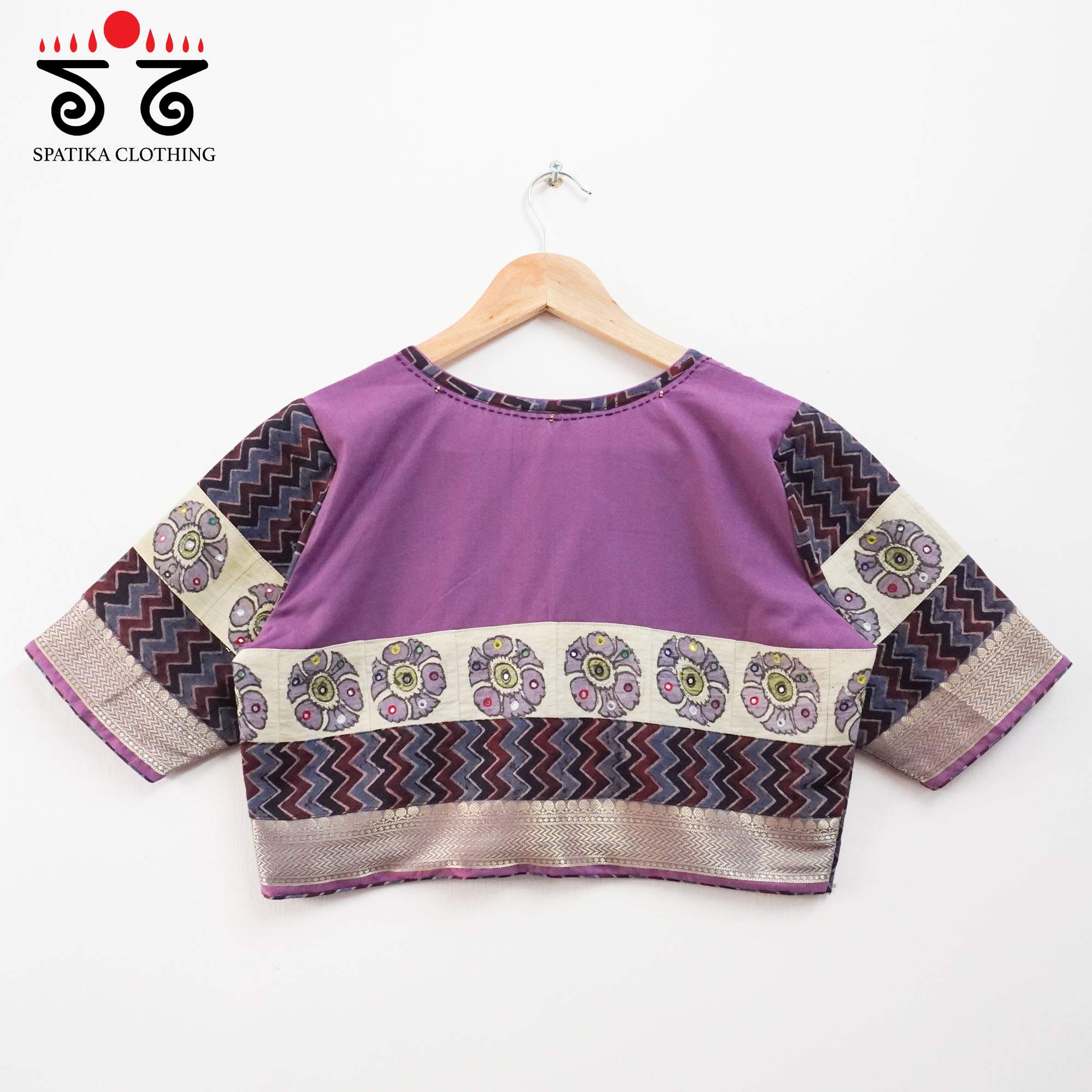 Violet Pen Kalamkari - Handcrafted Blouse