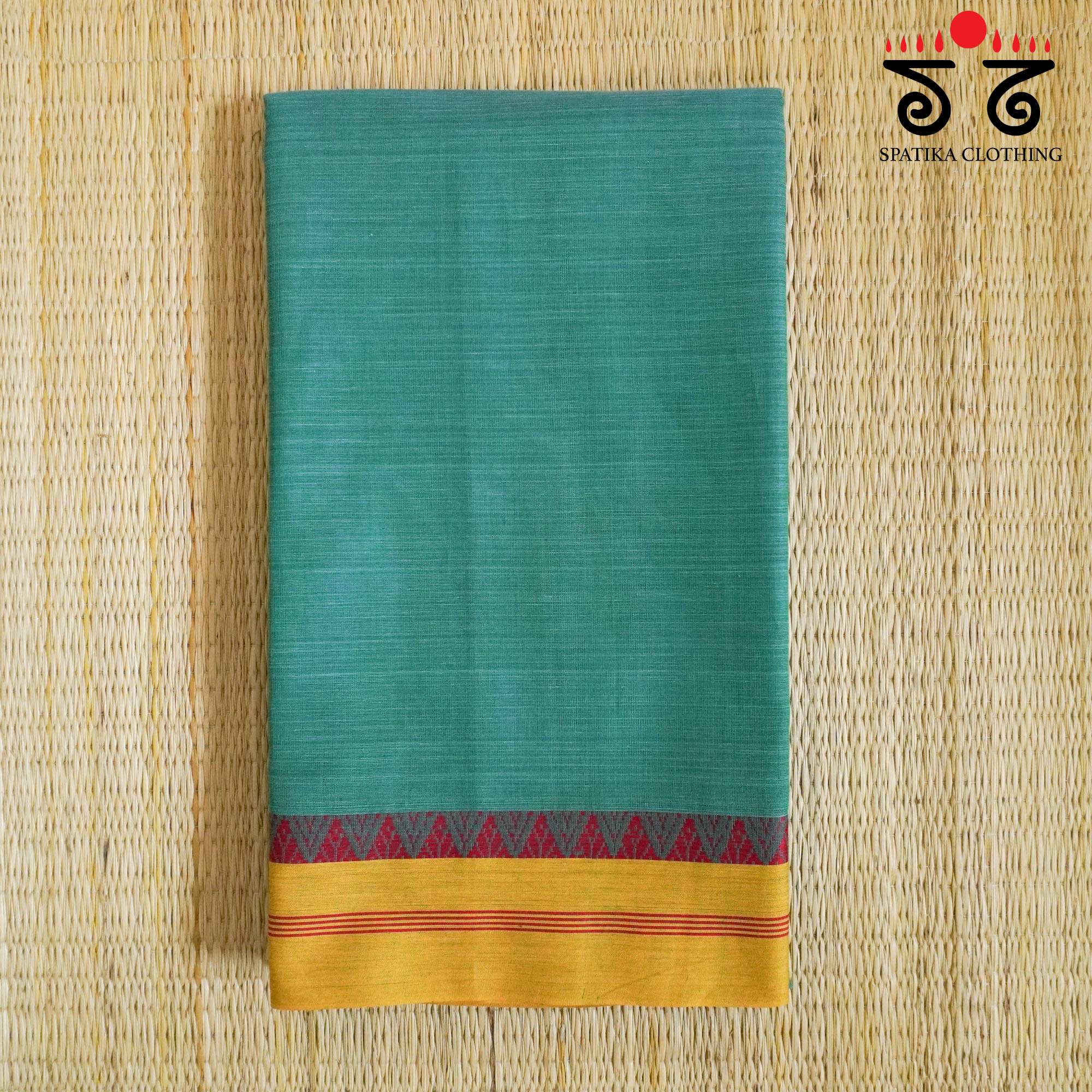 Begampur - Green Handwoven Cotton Saree