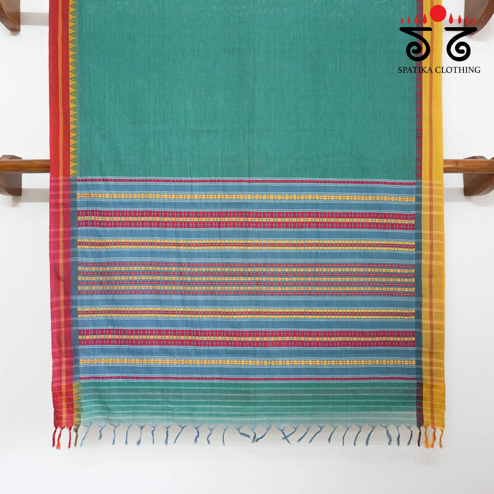 Begampur - Green Handwoven Cotton Saree