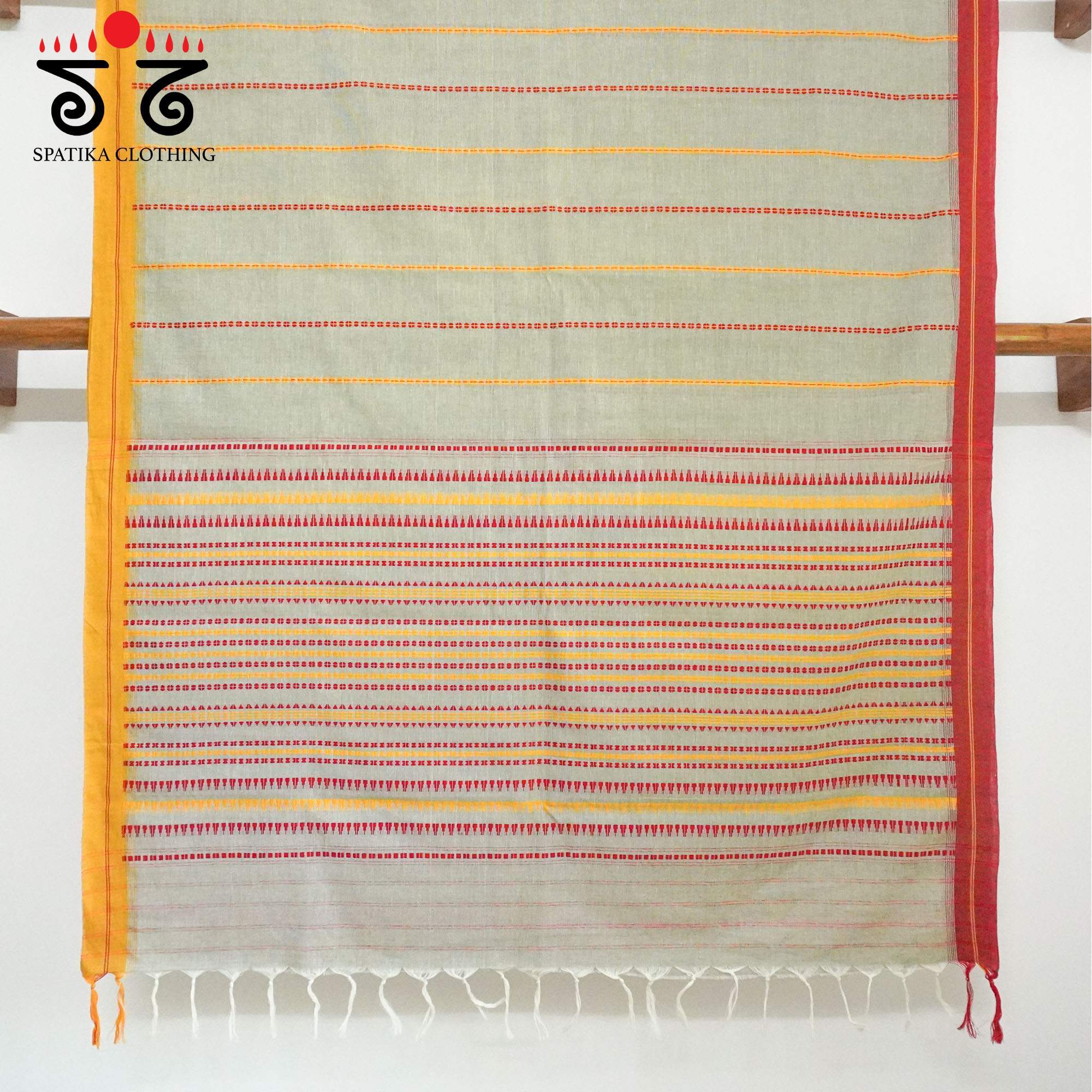 Begampur -Grey Handwoven Cotton Saree New!
