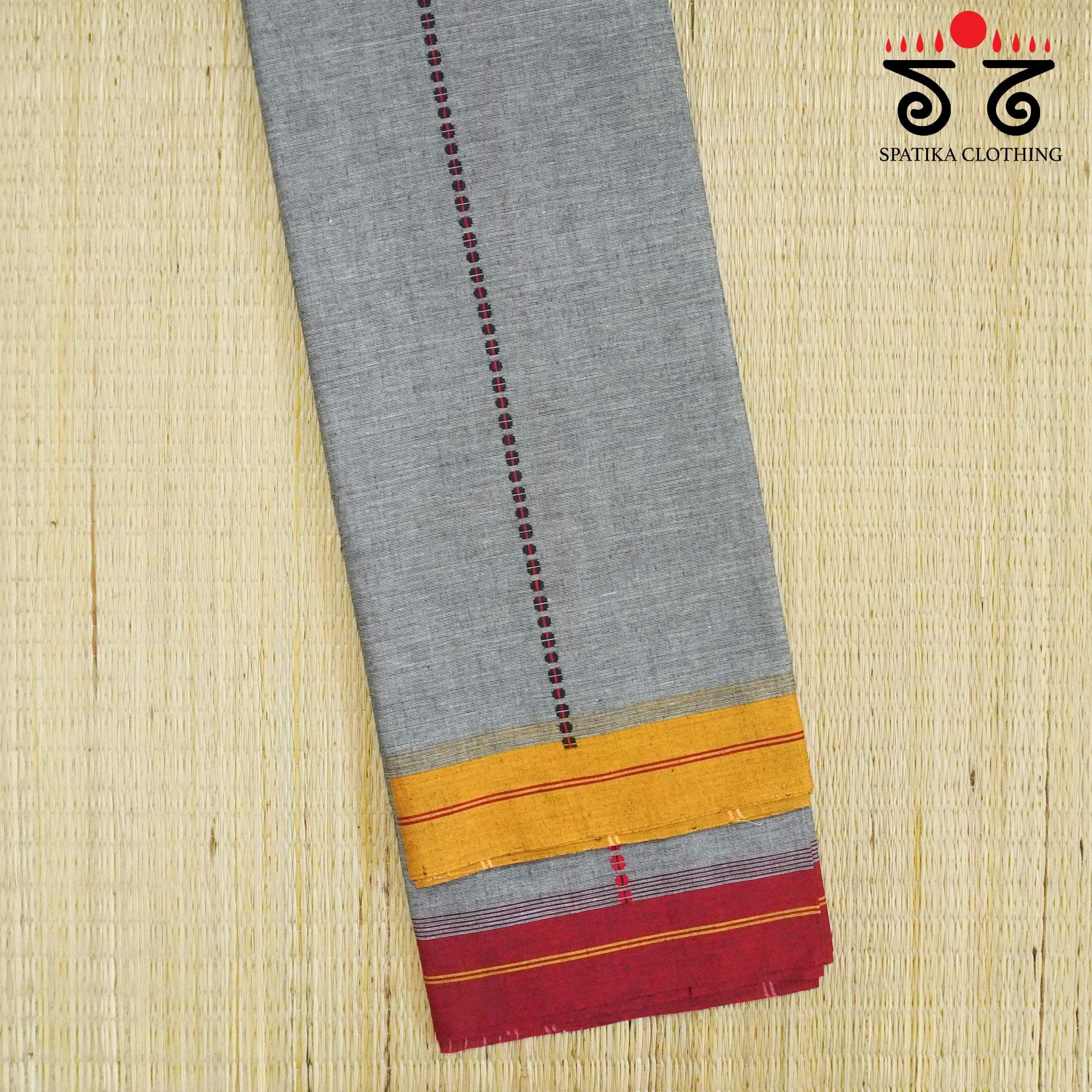 Begampur - Grey Handwoven Cotton Saree New!
