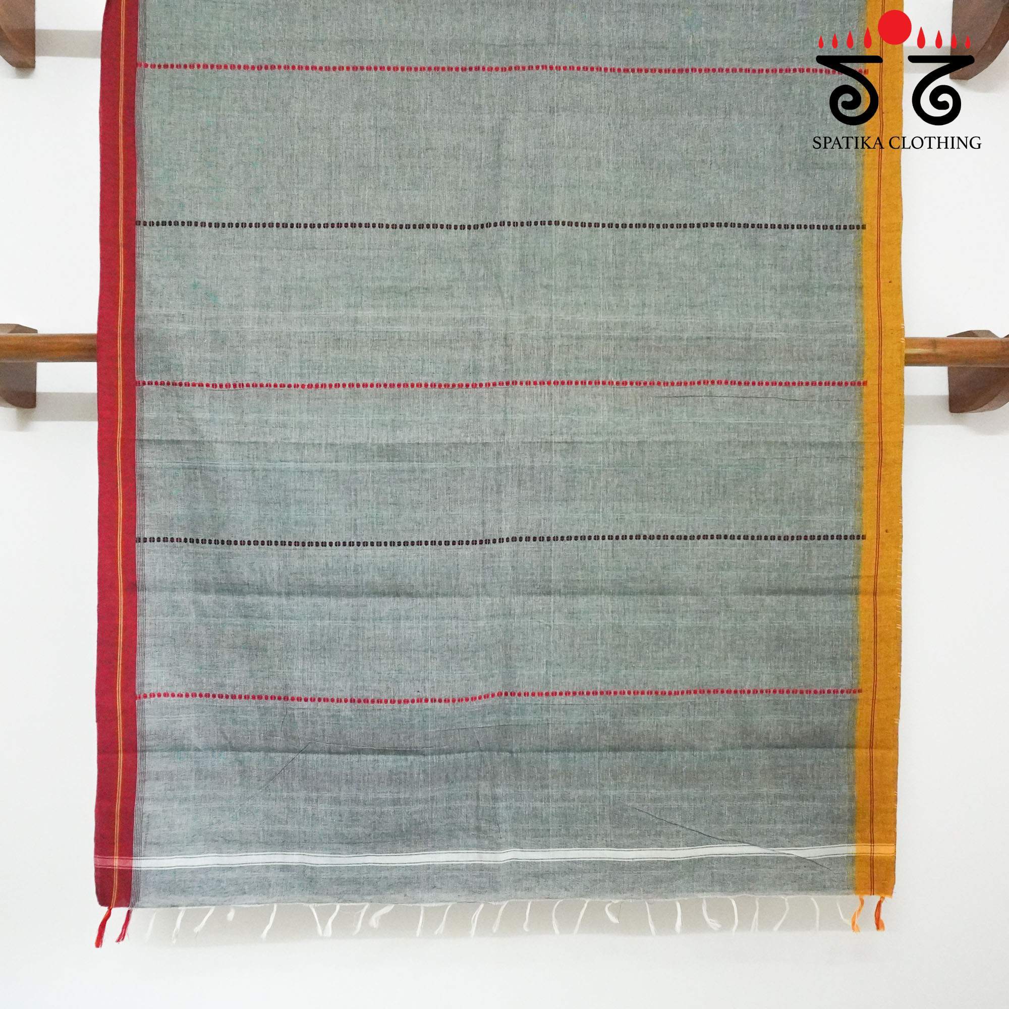 Begampur - Grey Handwoven Cotton Saree New!